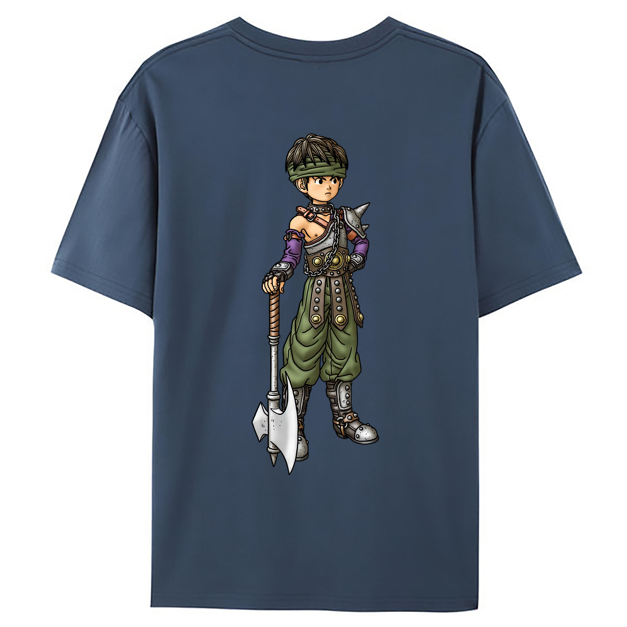 （画像用） ドラゴンクエスト Doragon Kuesuto Dragon Quest 綿100％ メンズ半袖Tシャツ（バックプリント） 通気性