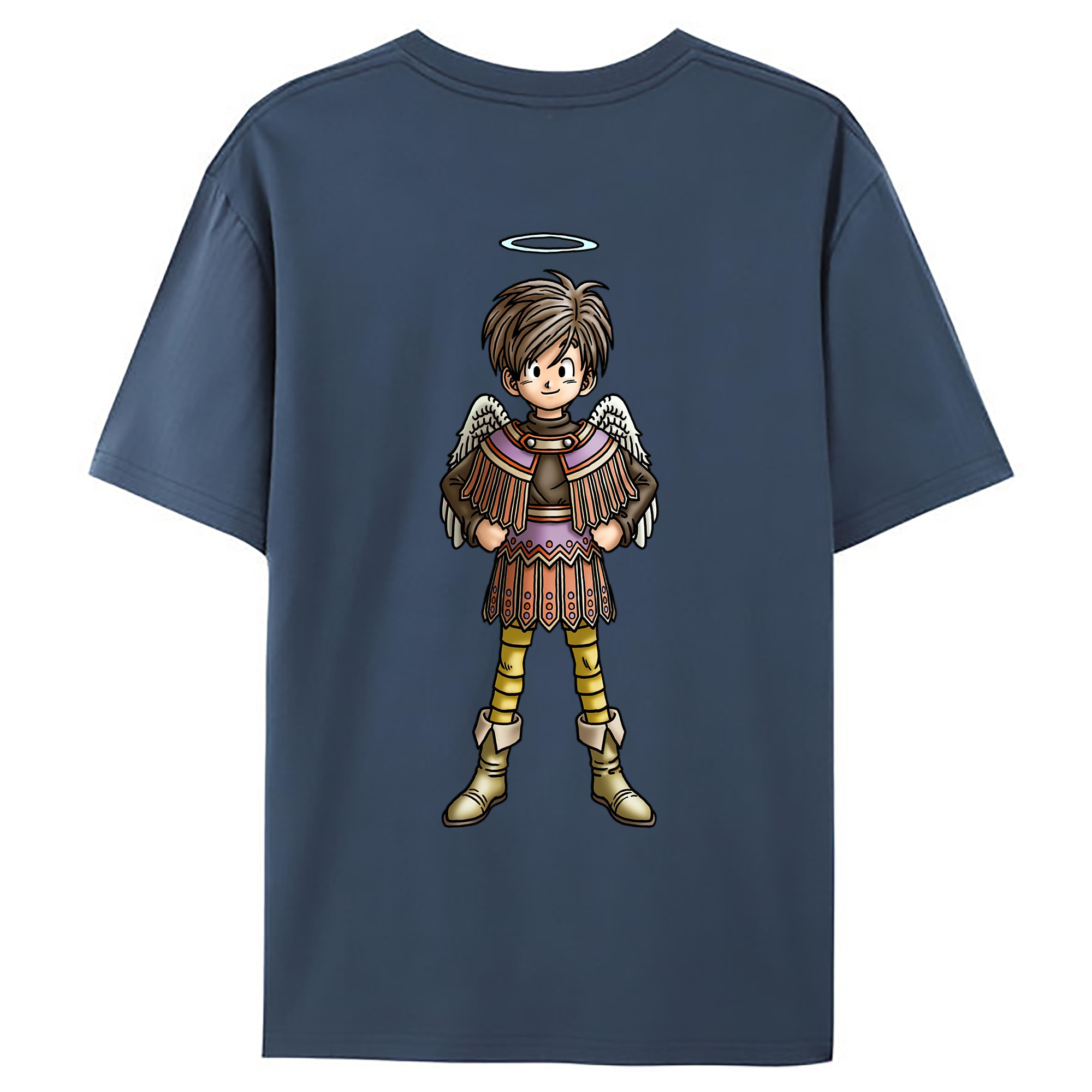 （画像用） ドラゴンクエスト Doragon Kuesuto Dragon Quest 綿100％ メンズ半袖Tシャツ（バックプリント） 通気性