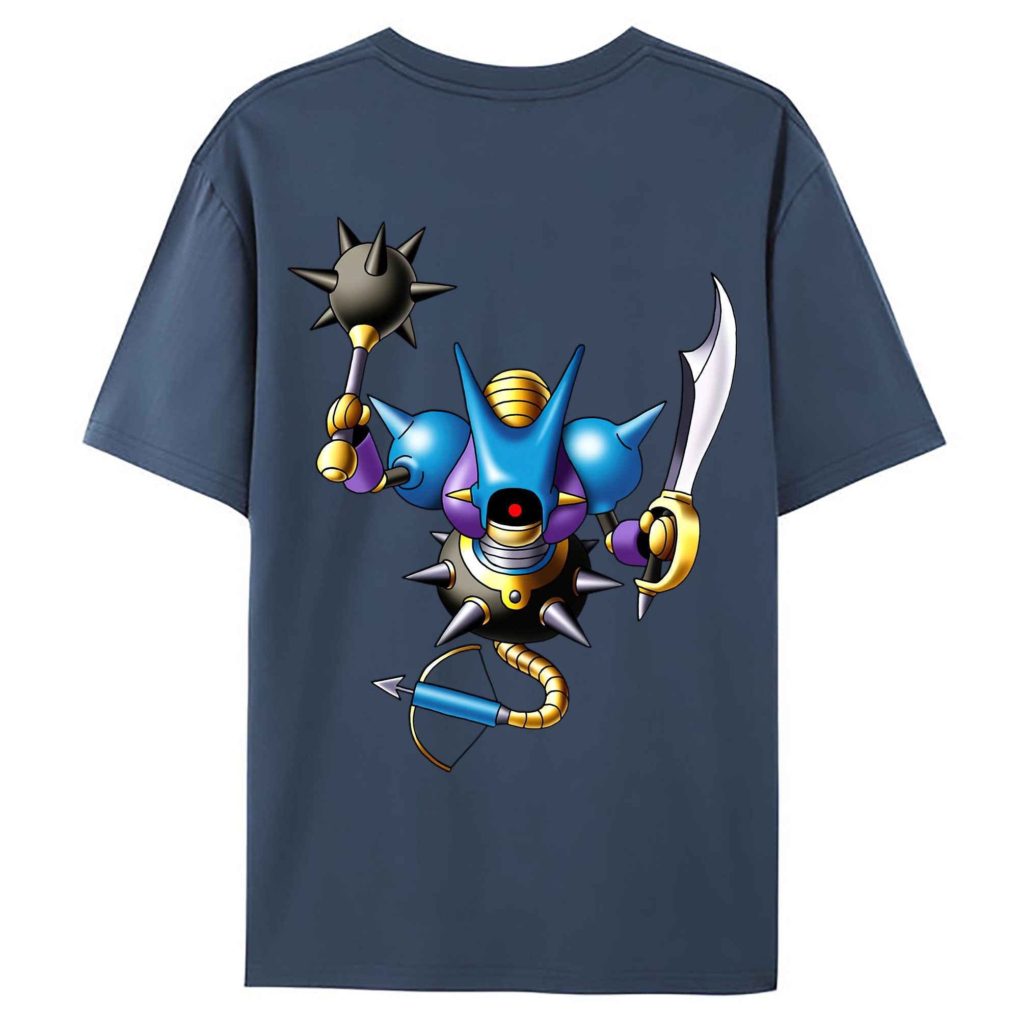 （画像用） ドラゴンクエスト Doragon Kuesuto Dragon Quest 綿100％ メンズ半袖Tシャツ（バックプリント） 通気性