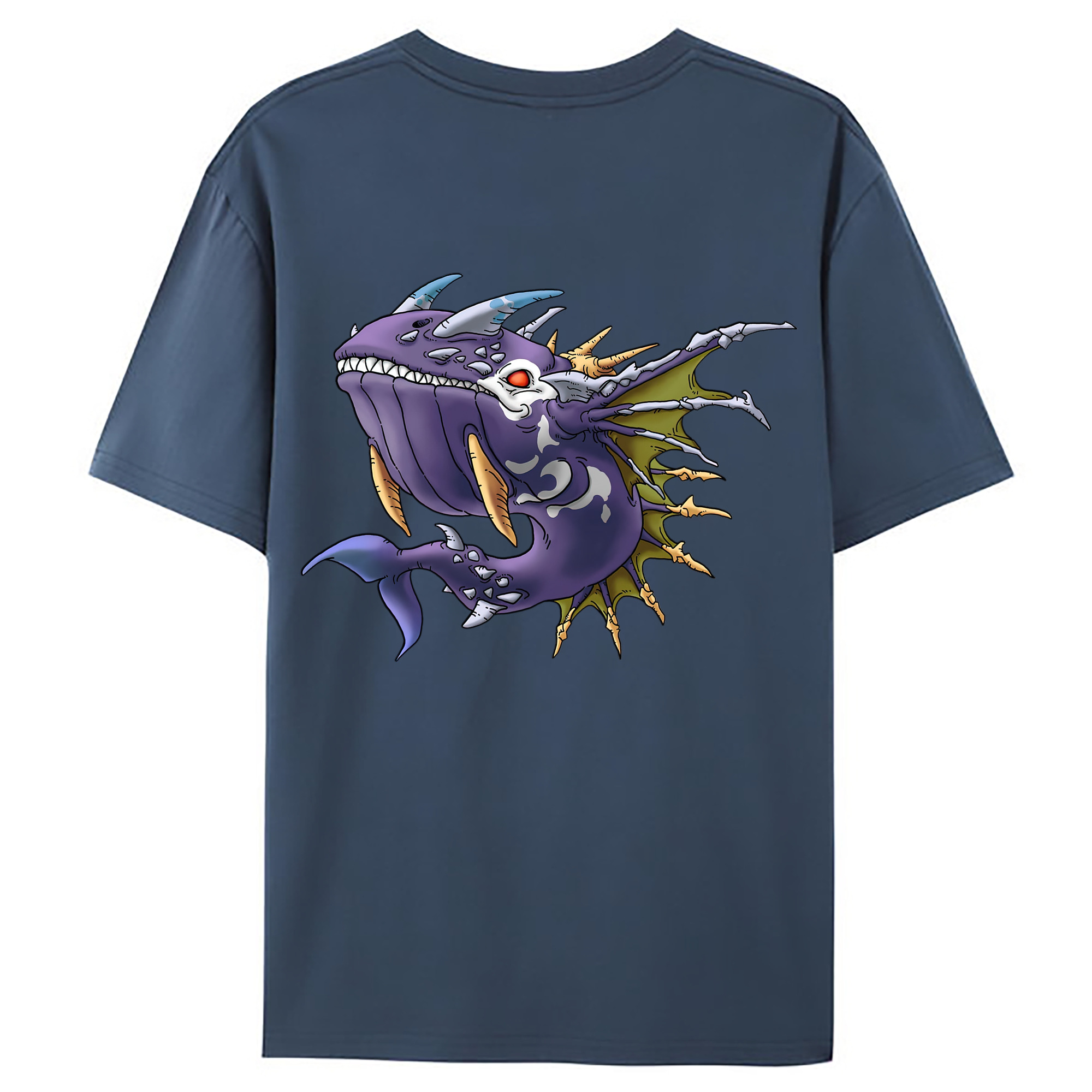 （画像用） ドラゴンクエスト Doragon Kuesuto Dragon Quest 綿100％ メンズ半袖Tシャツ（バックプリント） 通気性