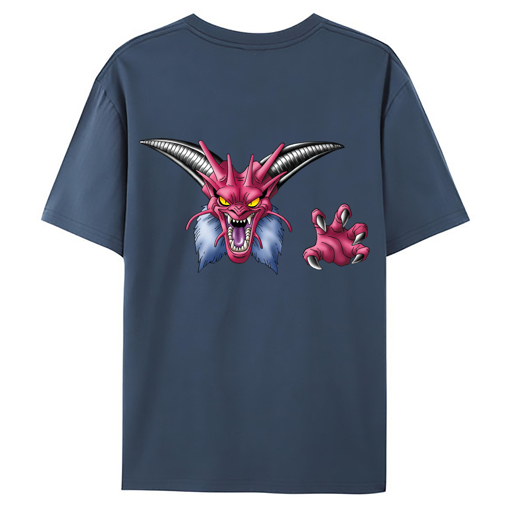 （画像用） ドラゴンクエスト Doragon Kuesuto Dragon Quest 綿100％ メンズ半袖Tシャツ（バックプリント） 通気性