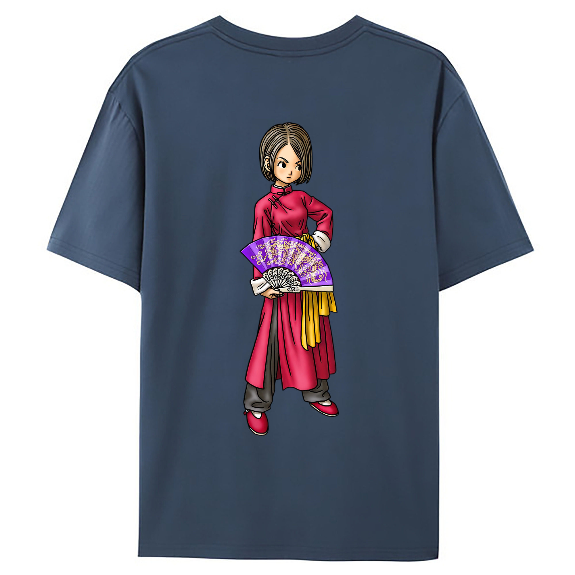 （画像用） ドラゴンクエスト Doragon Kuesuto Dragon Quest 綿100％ メンズ半袖Tシャツ（バックプリント） 通気性