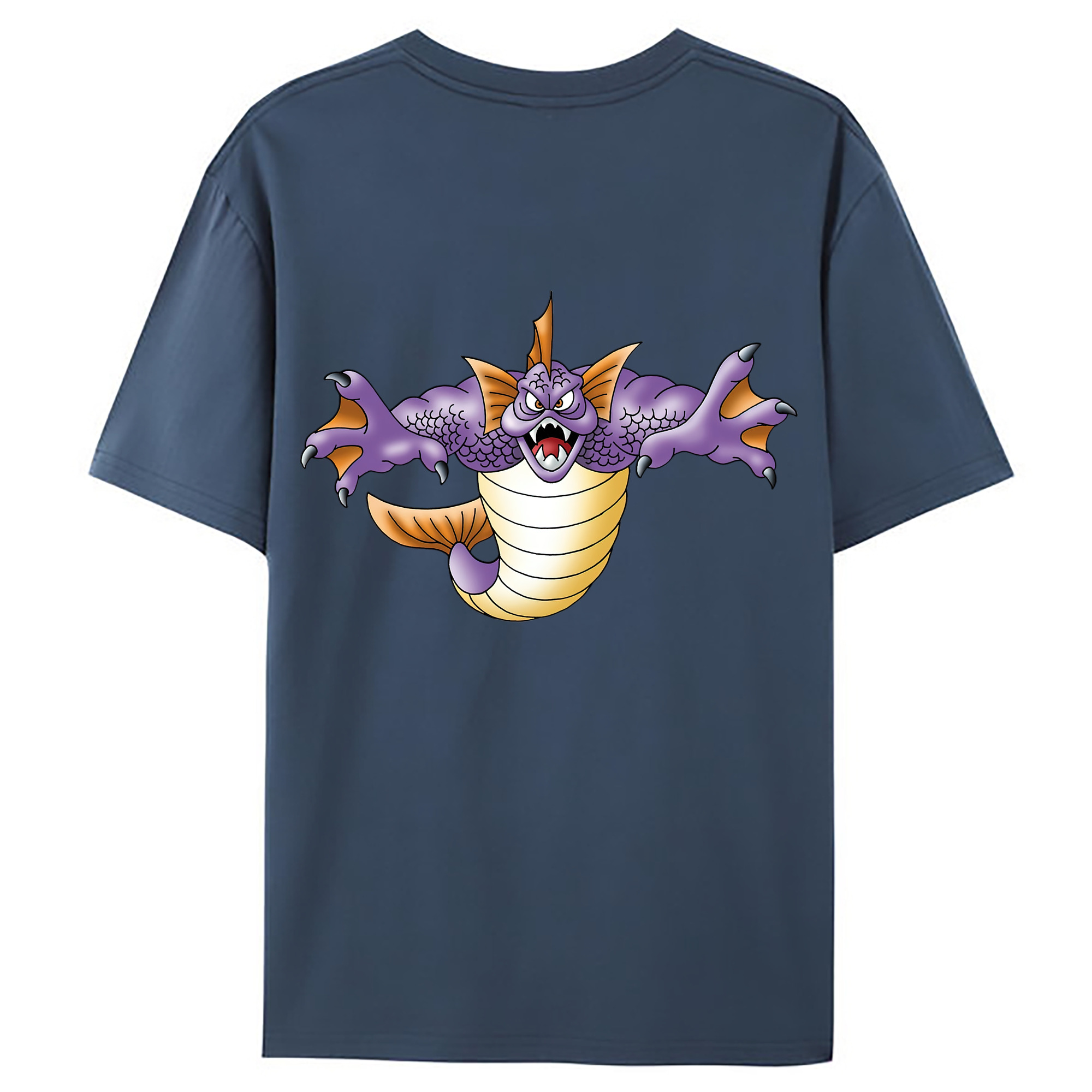 （画像用） ドラゴンクエスト Doragon Kuesuto Dragon Quest 綿100％ メンズ半袖Tシャツ（バックプリント） 通気性