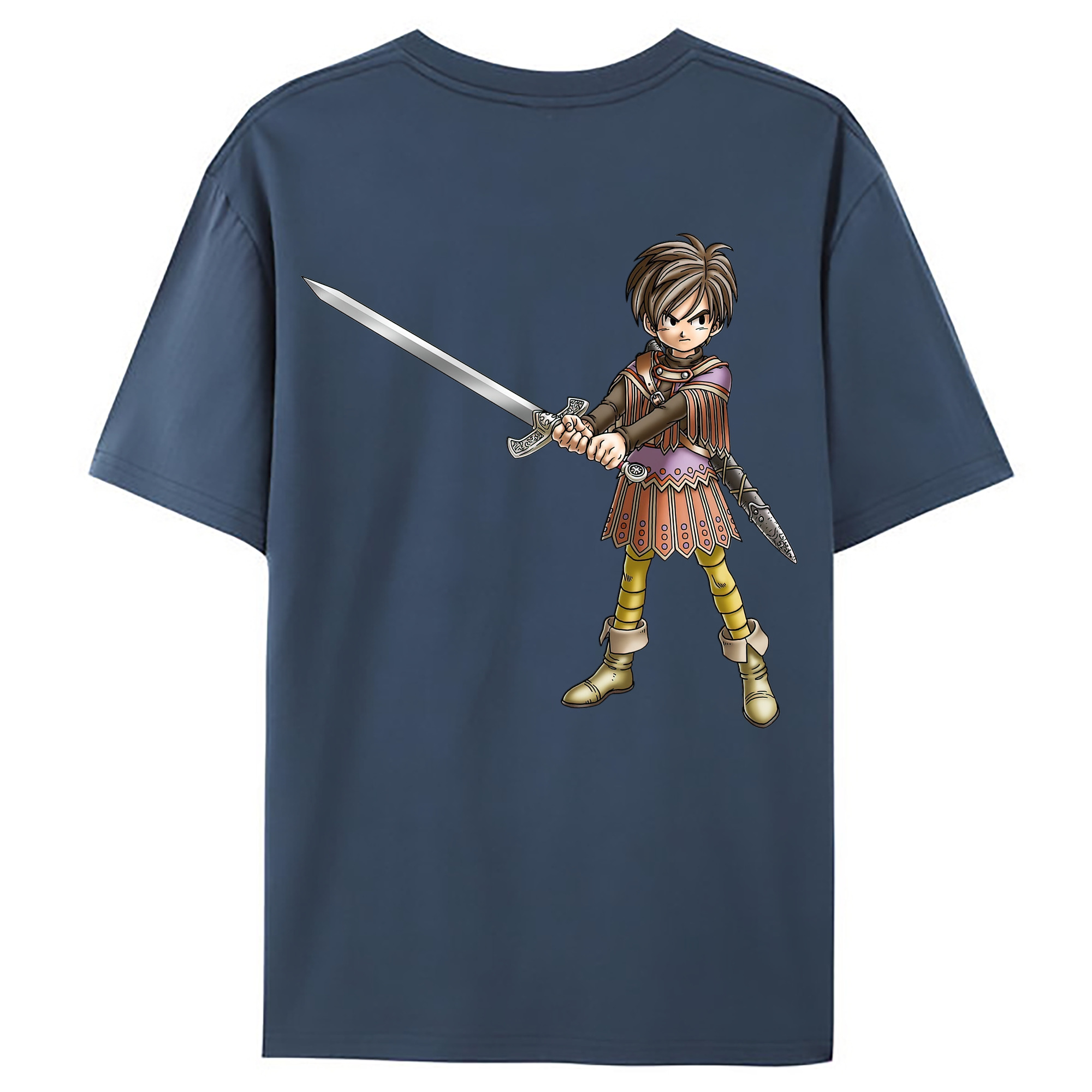 （画像用） ドラゴンクエスト Doragon Kuesuto Dragon Quest 綿100％ メンズ半袖Tシャツ（バックプリント） 通気性