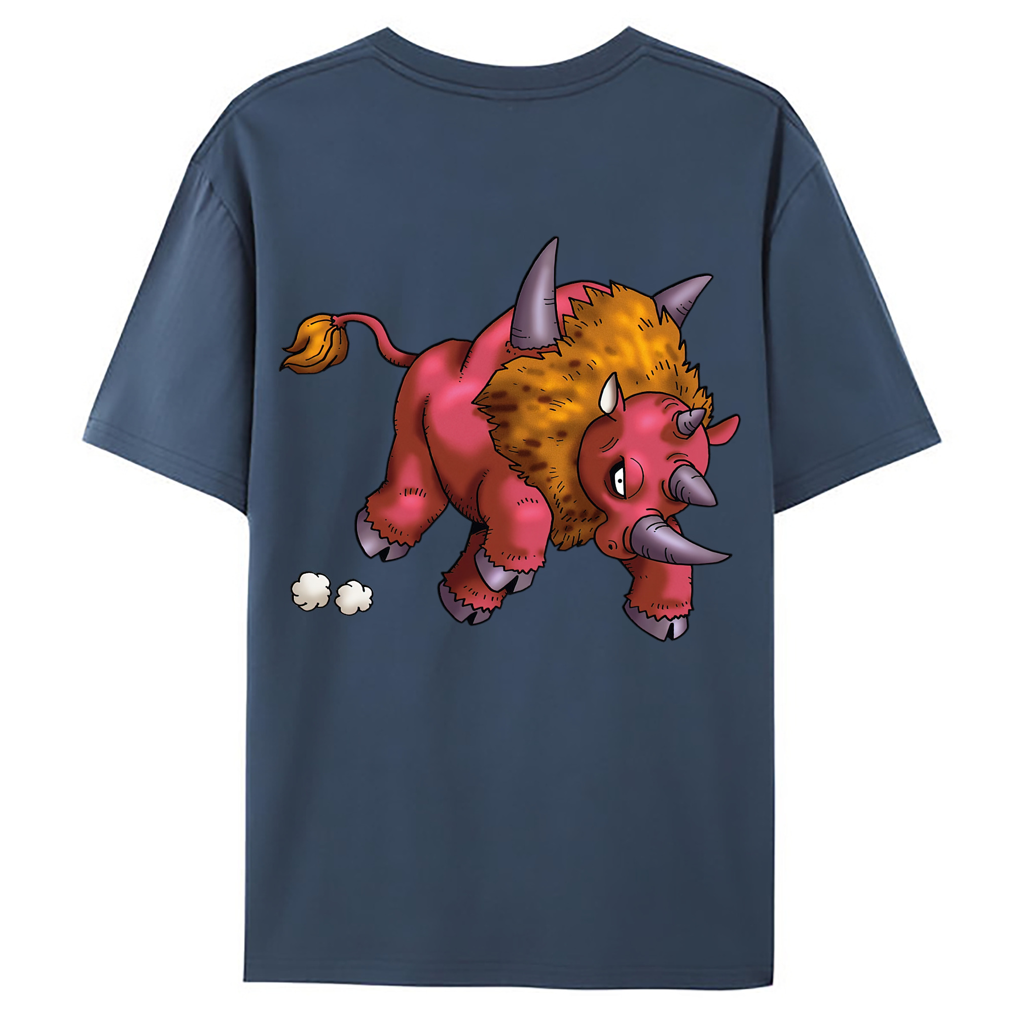 （画像用） ドラゴンクエスト Doragon Kuesuto Dragon Quest 綿100％ メンズ半袖Tシャツ（バックプリント） 通気性