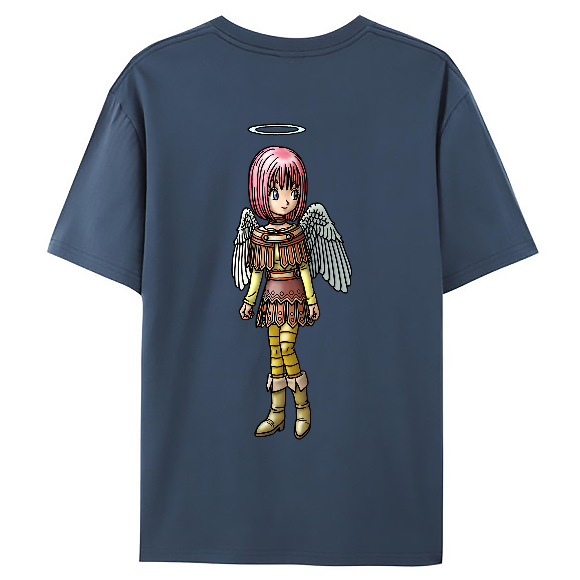 （画像用） ドラゴンクエスト Doragon Kuesuto Dragon Quest 綿100％ メンズ半袖Tシャツ（バックプリント） 通気性