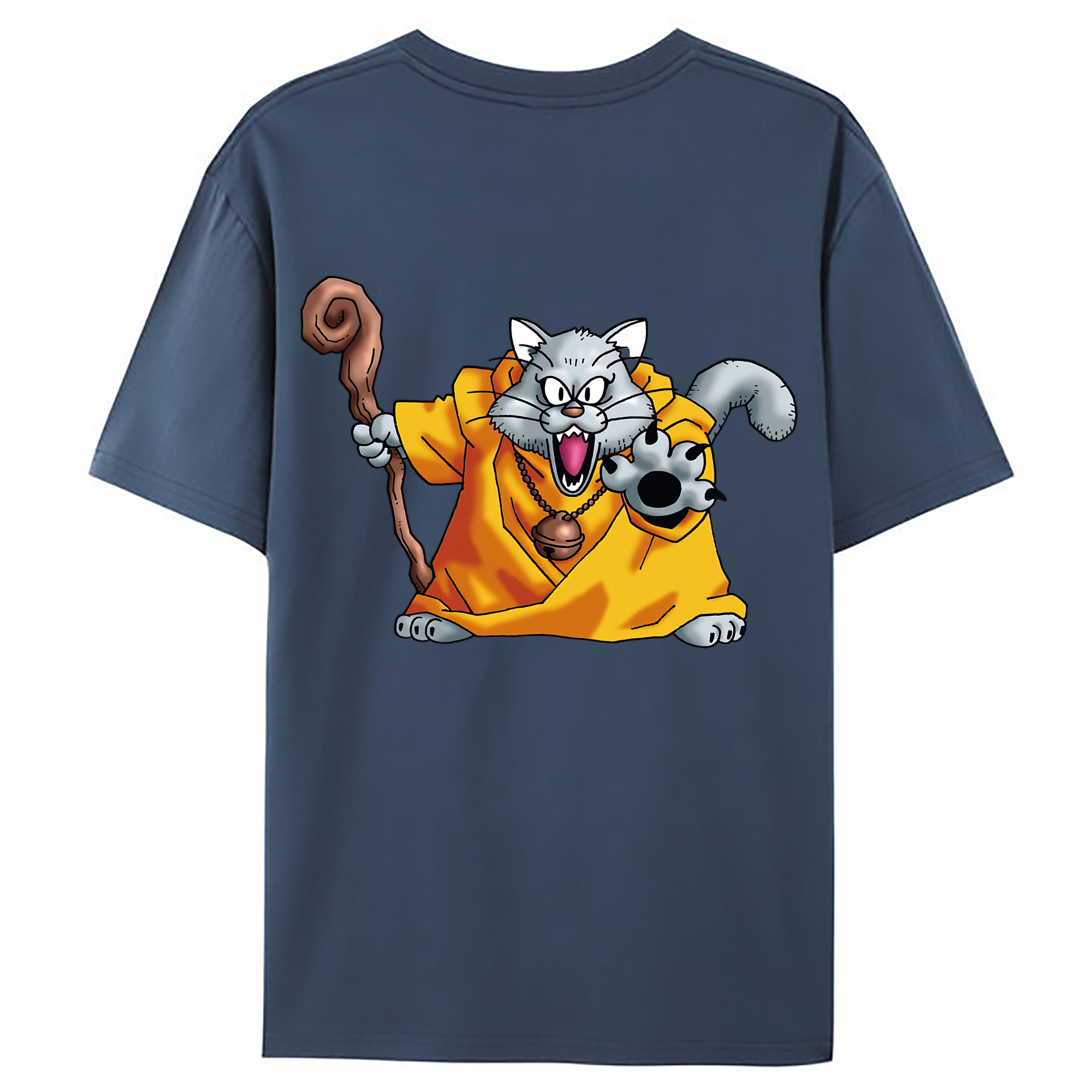 （画像用） ドラゴンクエスト Doragon Kuesuto Dragon Quest 綿100％ メンズ半袖Tシャツ（バックプリント） 通気性