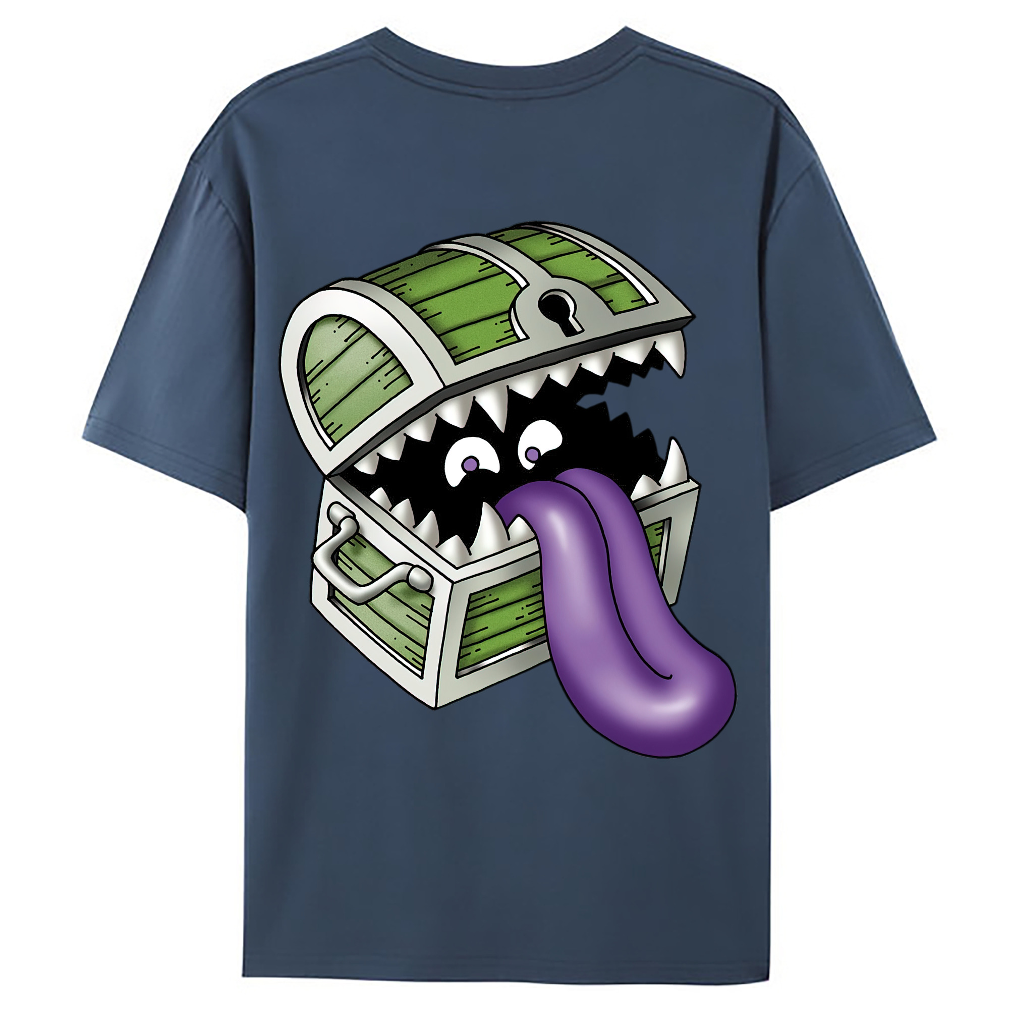 （画像用） ドラゴンクエスト Doragon Kuesuto Dragon Quest 綿100％ メンズ半袖Tシャツ（バックプリント） 通気性