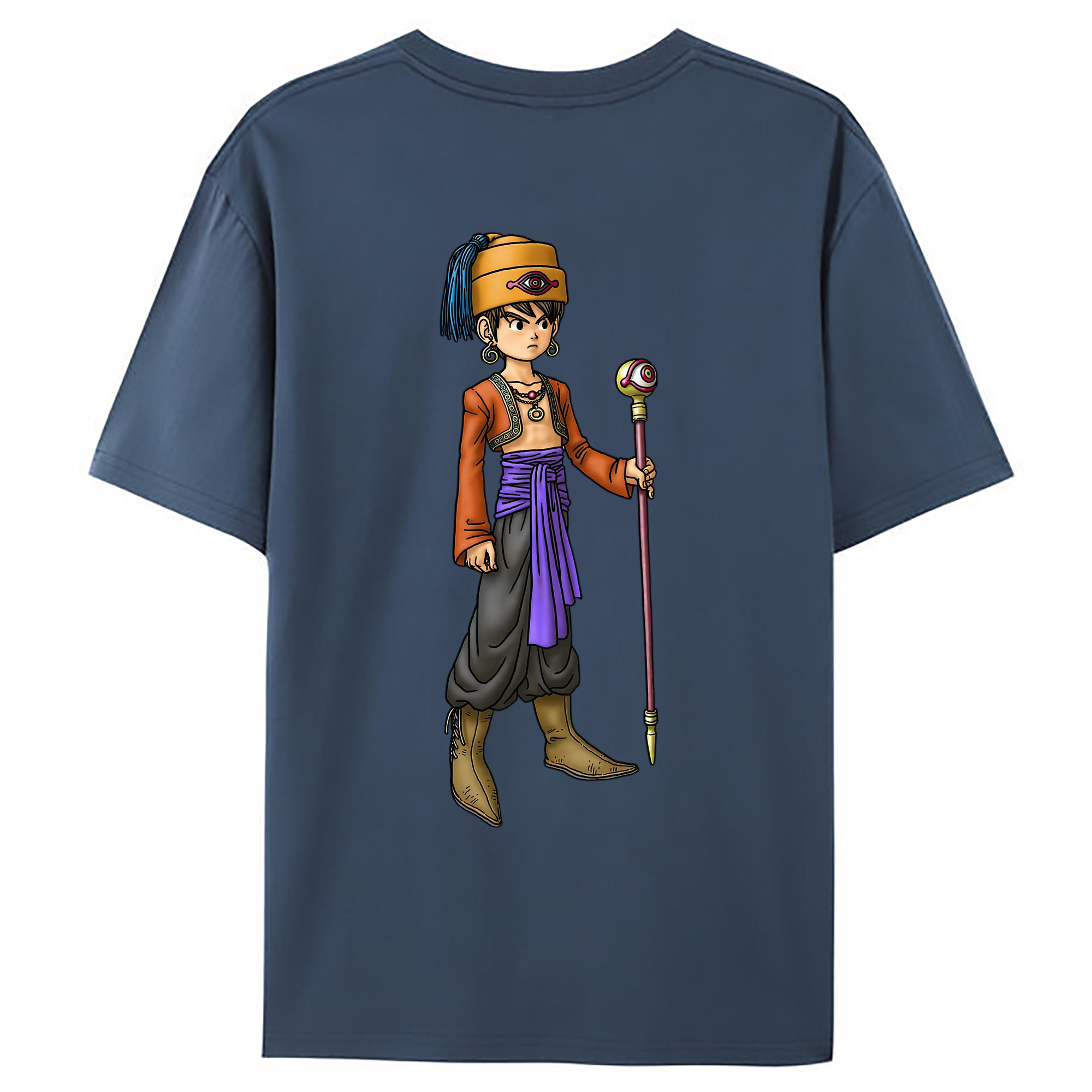 （画像用） ドラゴンクエスト Doragon Kuesuto Dragon Quest 綿100％ メンズ半袖Tシャツ（バックプリント） 通気性