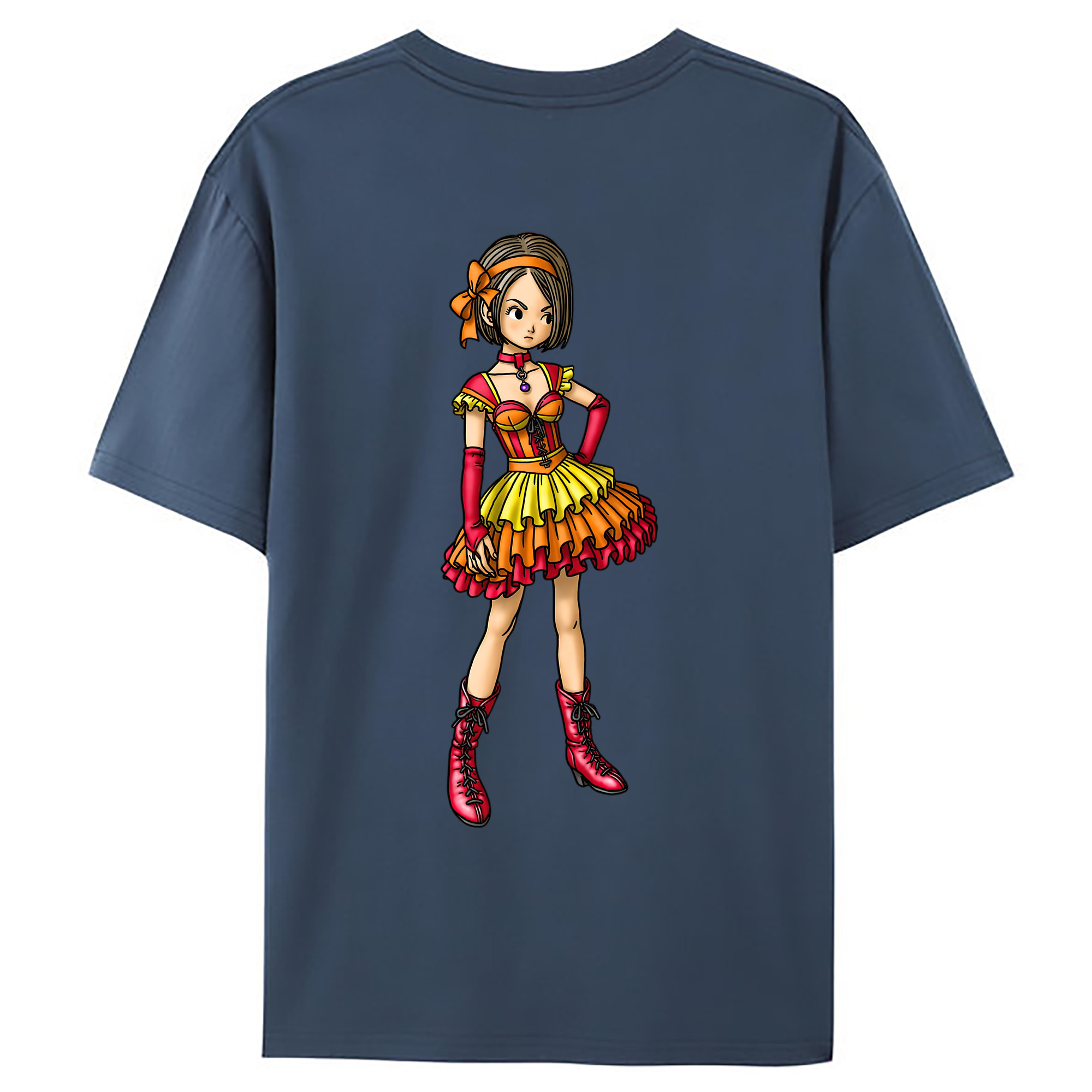 （画像用） ドラゴンクエスト Doragon Kuesuto Dragon Quest 綿100％ メンズ半袖Tシャツ（バックプリント） 通気性