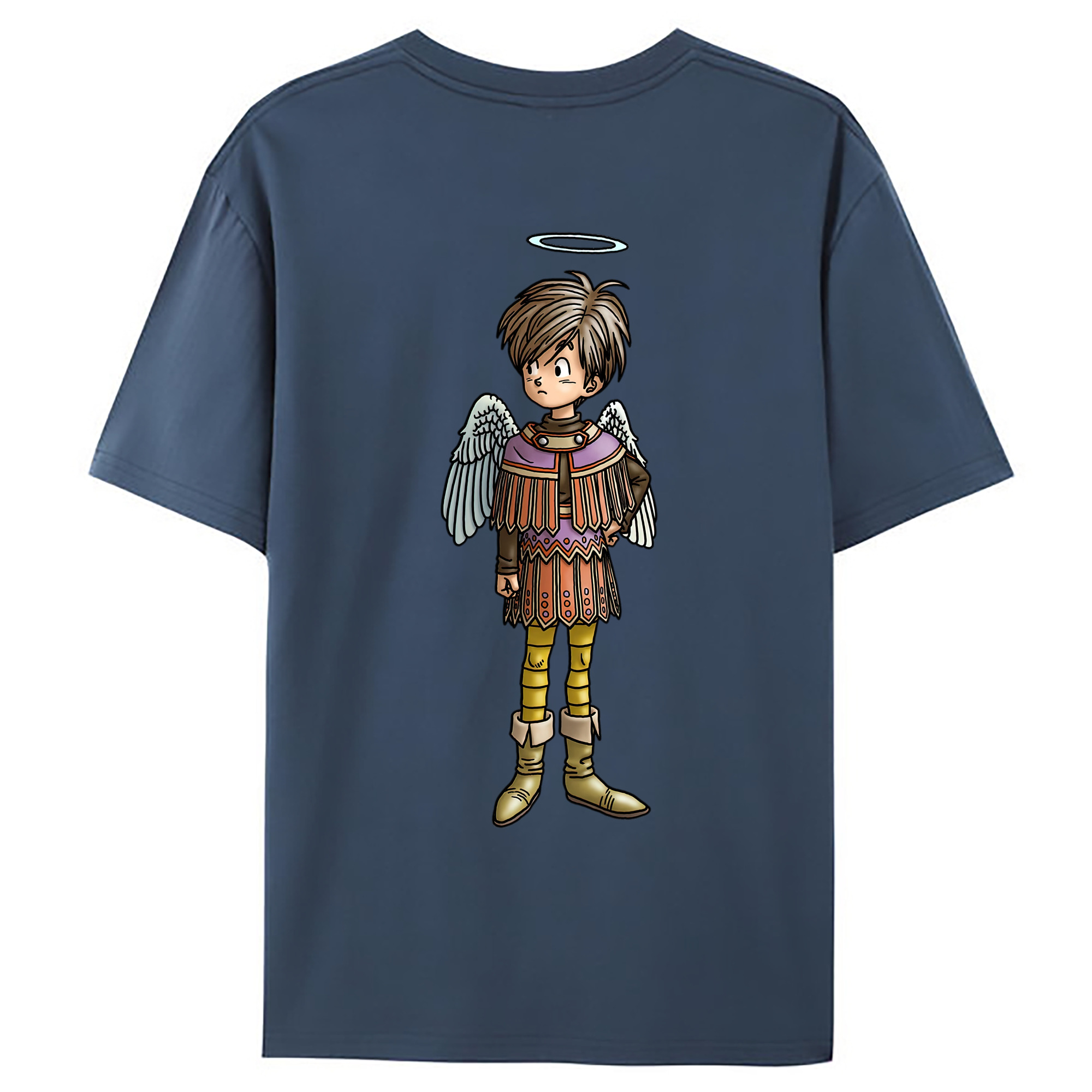 （画像用） ドラゴンクエスト Doragon Kuesuto Dragon Quest 綿100％ メンズ半袖Tシャツ（バックプリント） 通気性