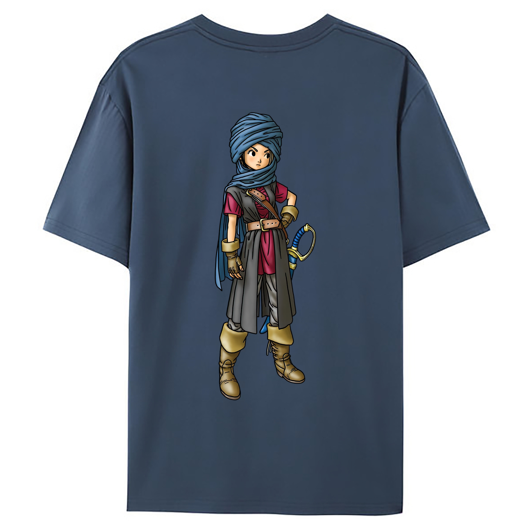 （画像用） ドラゴンクエスト Doragon Kuesuto Dragon Quest 綿100％ メンズ半袖Tシャツ（バックプリント） 通気性