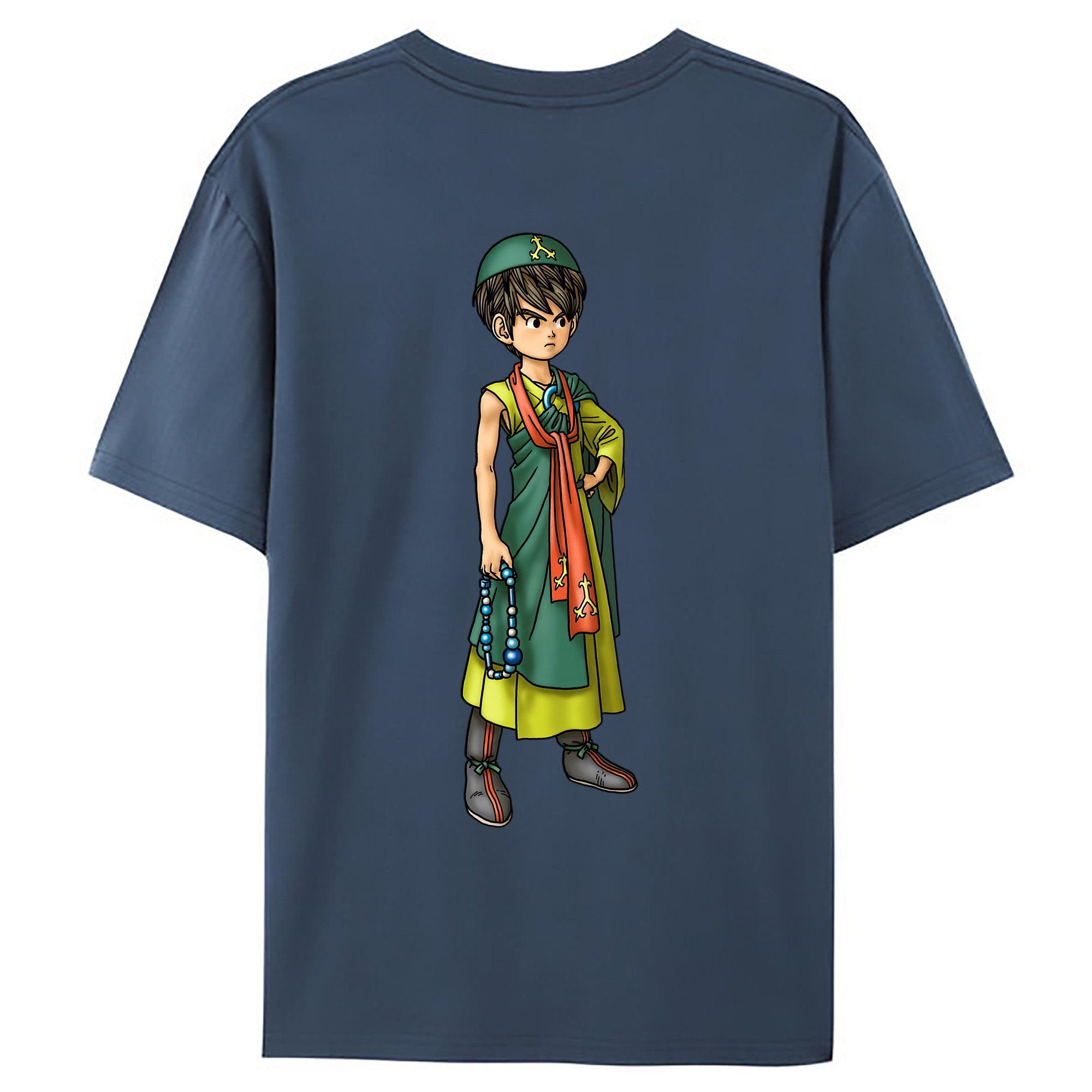（画像用） ドラゴンクエスト Doragon Kuesuto Dragon Quest 綿100％ メンズ半袖Tシャツ（バックプリント） 通気性