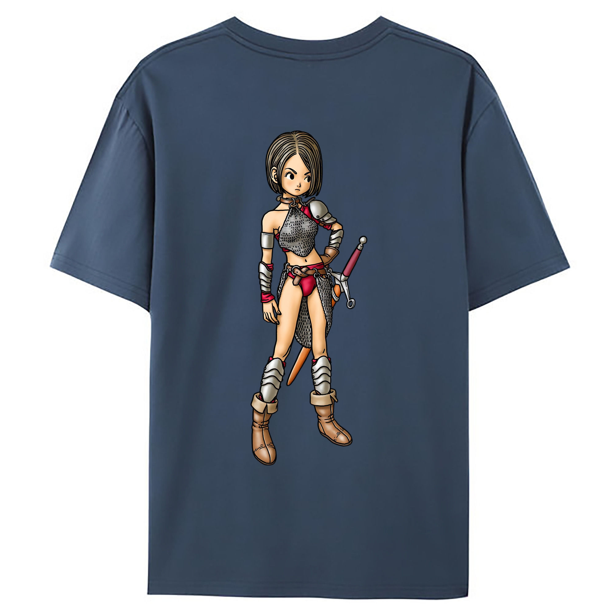 （画像用） ドラゴンクエスト Doragon Kuesuto Dragon Quest 綿100％ メンズ半袖Tシャツ（バックプリント） 通気性