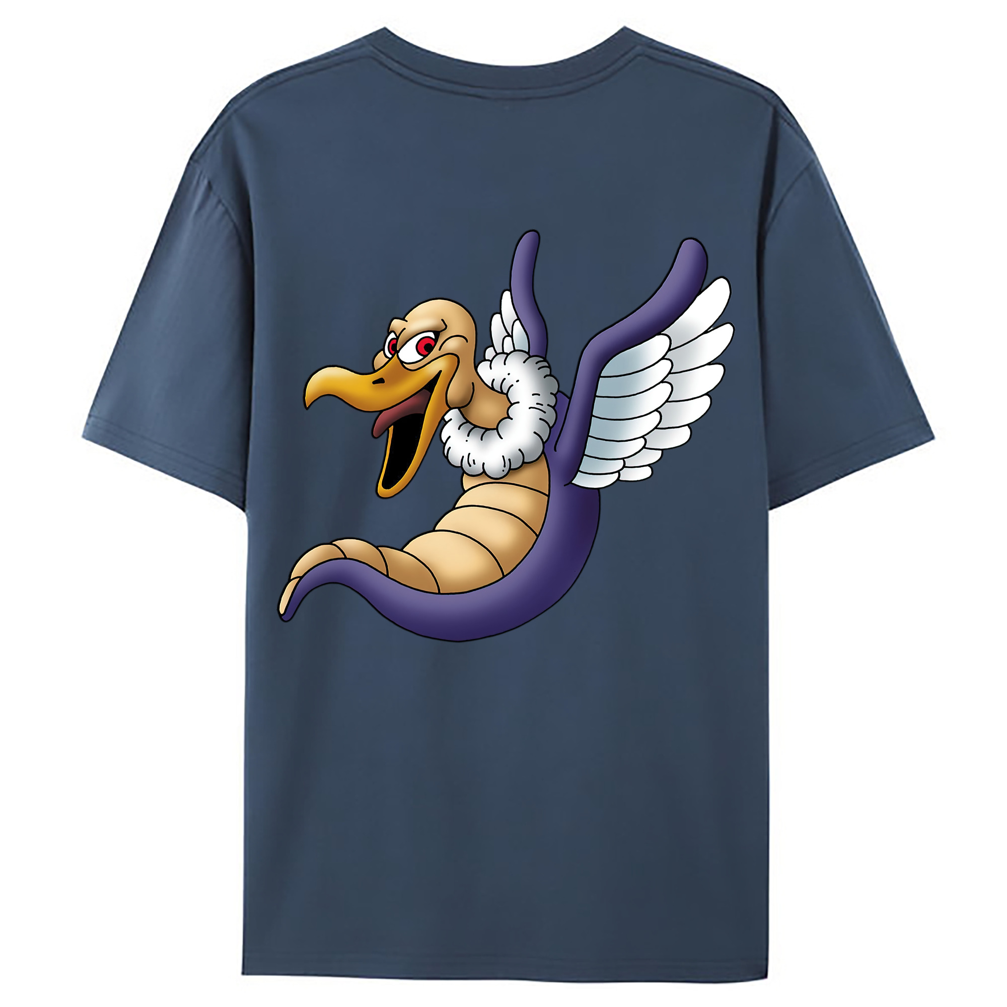 （画像用） ドラゴンクエスト Doragon Kuesuto Dragon Quest 綿100％ メンズ半袖Tシャツ（バックプリント） 通気性