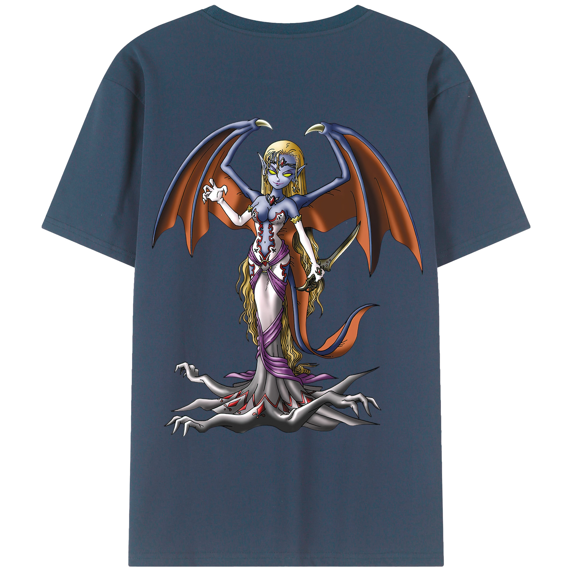 （画像用） ドラゴンクエスト Doragon Kuesuto Dragon Quest 綿100％ メンズ半袖Tシャツ（バックプリント） 通気性