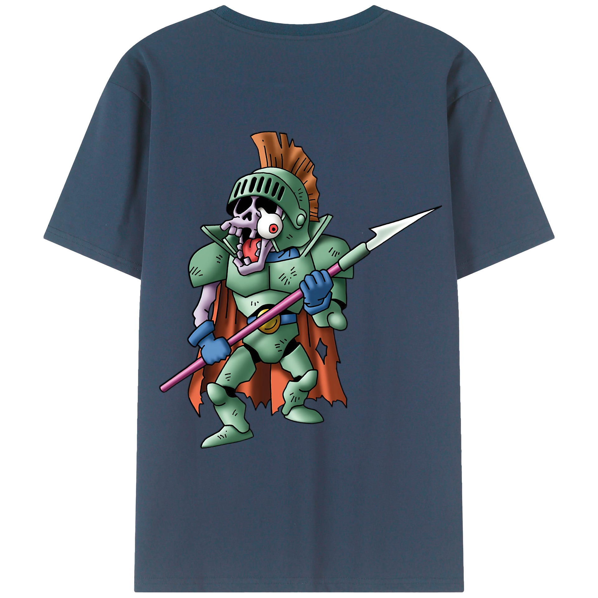 （画像用） ドラゴンクエスト Doragon Kuesuto Dragon Quest 綿100％ メンズ半袖Tシャツ（バックプリント） 通気性