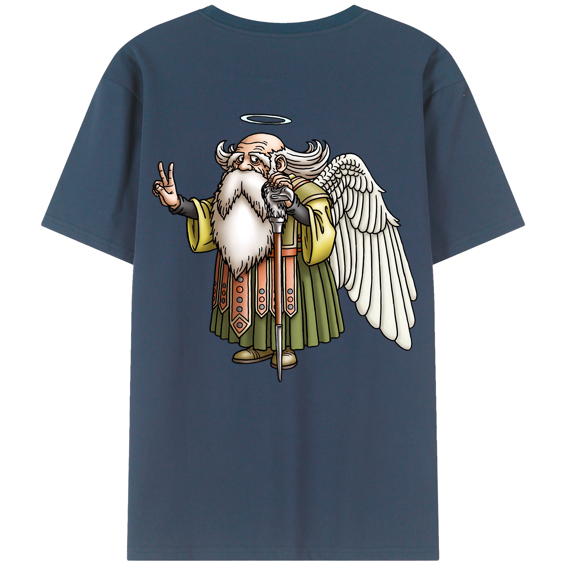 （画像用） ドラゴンクエスト Doragon Kuesuto Dragon Quest 綿100％ メンズ半袖Tシャツ（バックプリント） 通気性