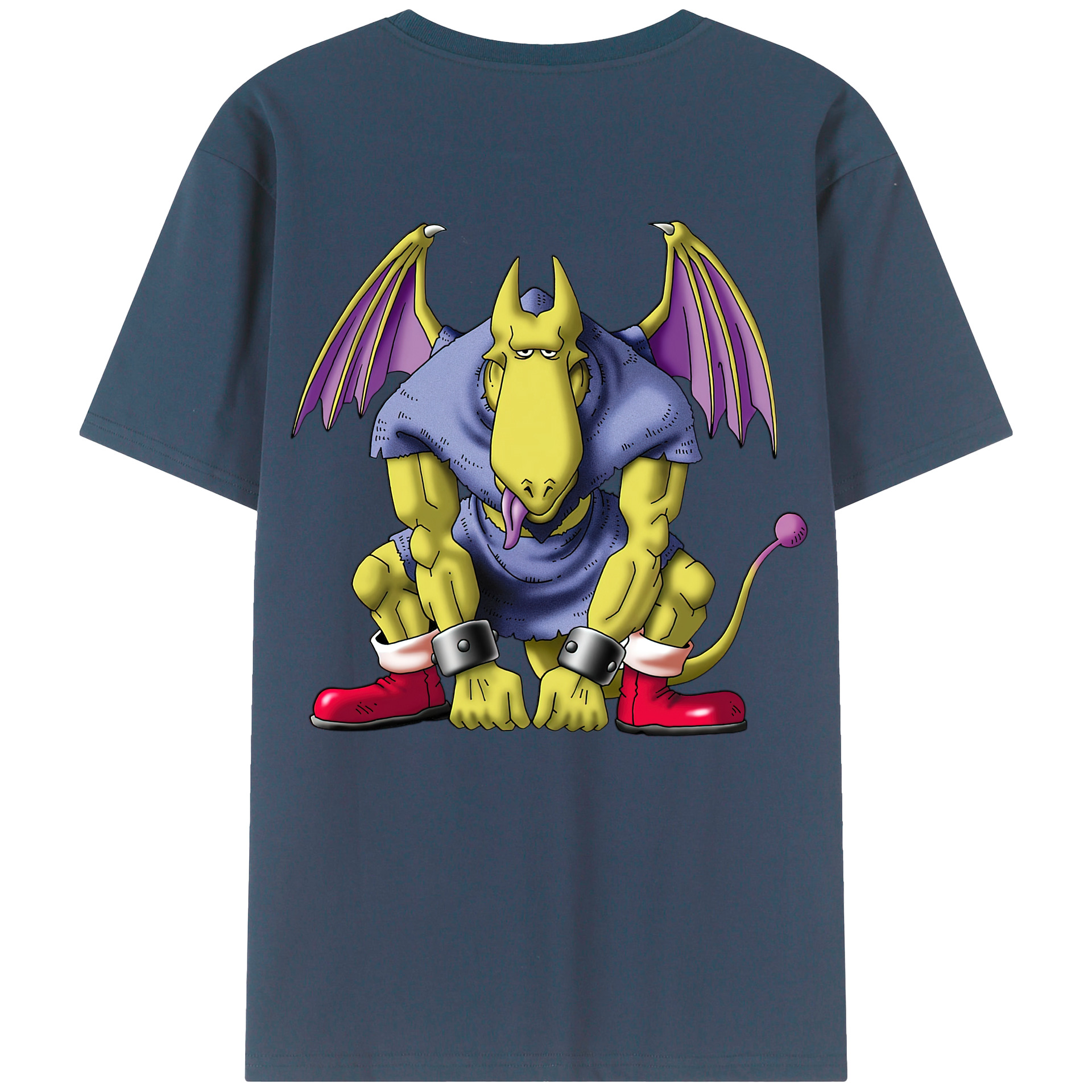 （画像用） ドラゴンクエスト Doragon Kuesuto Dragon Quest 綿100％ メンズ半袖Tシャツ（バックプリント） 通気性
