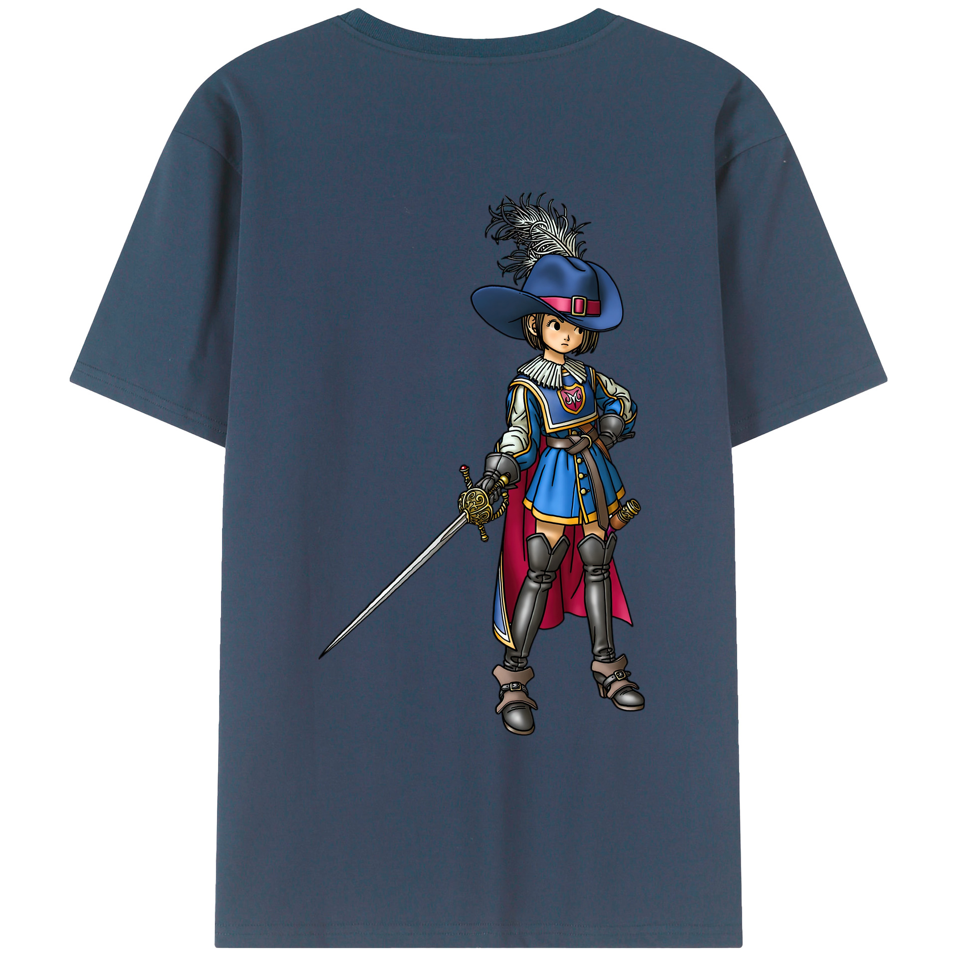 （画像用） ドラゴンクエスト Doragon Kuesuto Dragon Quest 綿100％ メンズ半袖Tシャツ（バックプリント） 通気性