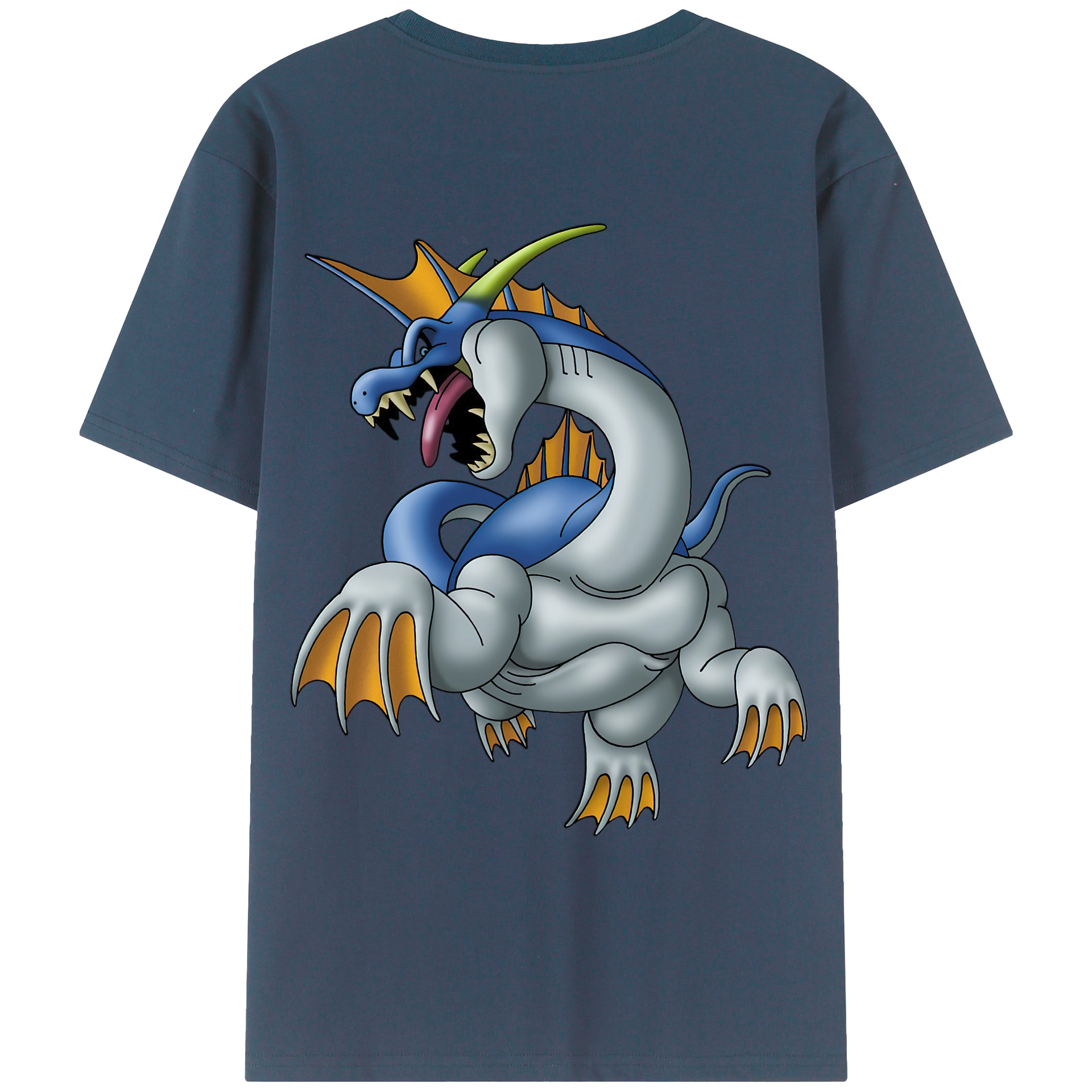（画像用） ドラゴンクエスト Doragon Kuesuto Dragon Quest 綿100％ メンズ半袖Tシャツ（バックプリント） 通気性