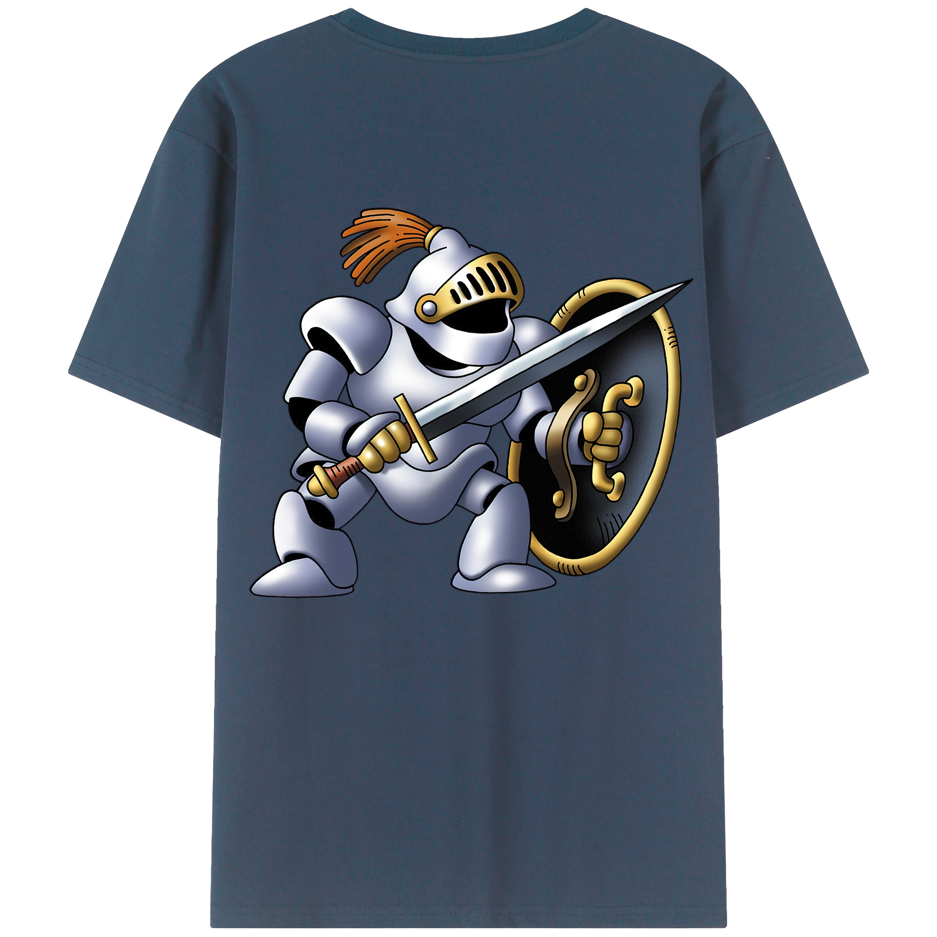 （画像用） ドラゴンクエスト Doragon Kuesuto Dragon Quest 綿100％ メンズ半袖Tシャツ（バックプリント） 通気性