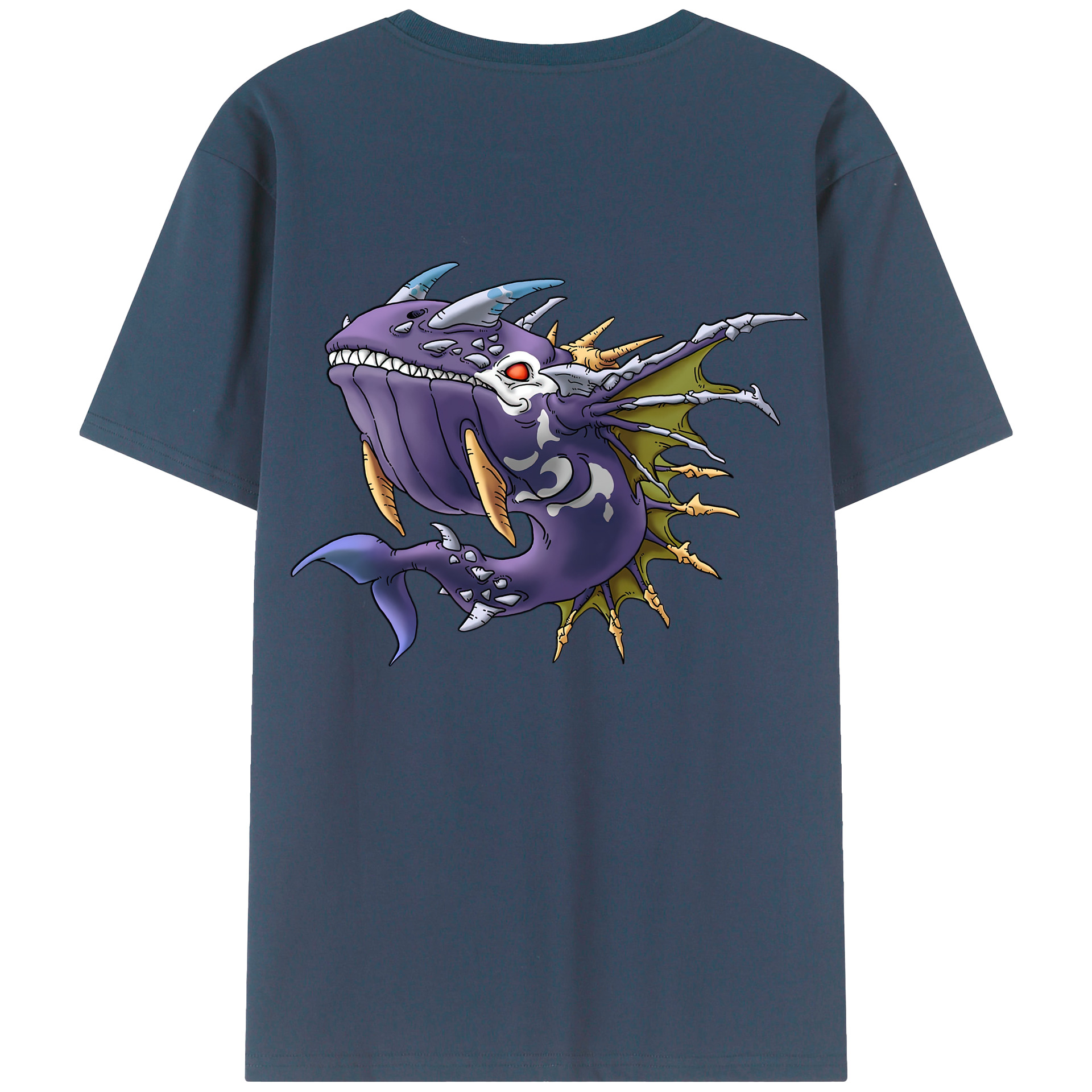 （画像用） ドラゴンクエスト Doragon Kuesuto Dragon Quest 綿100％ メンズ半袖Tシャツ（バックプリント） 通気性