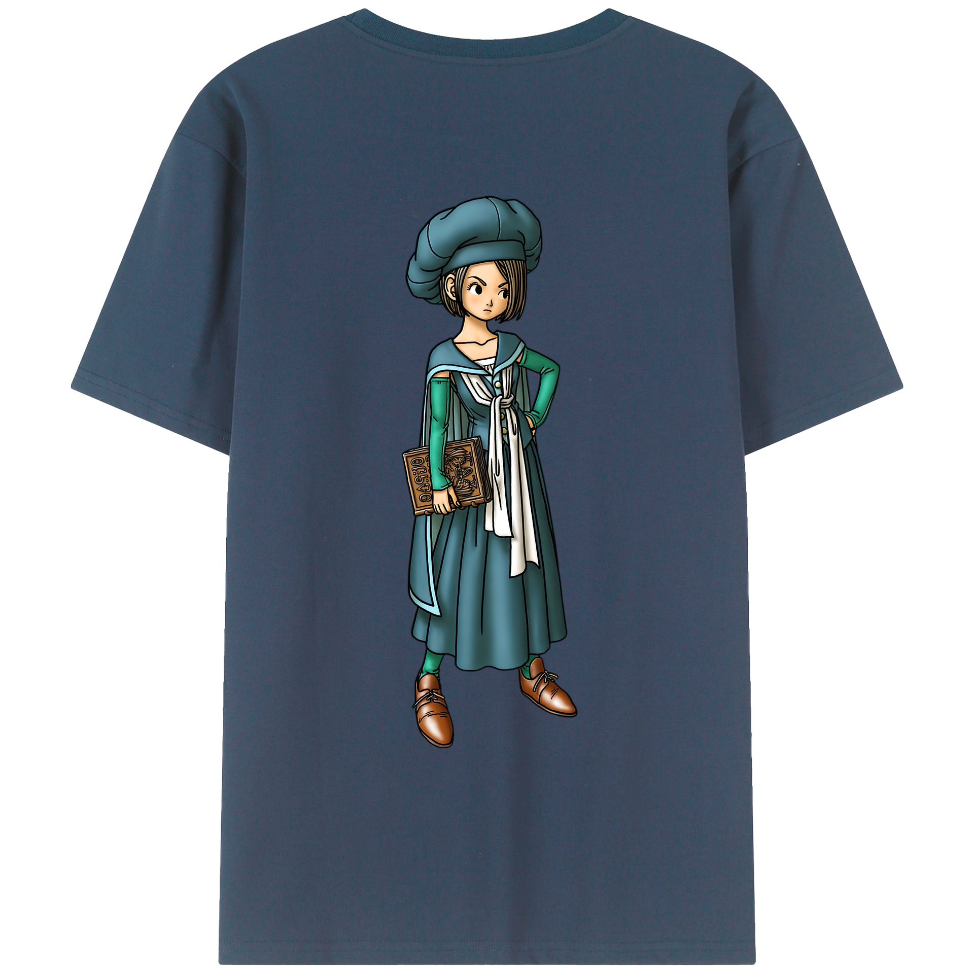 （画像用） ドラゴンクエスト Doragon Kuesuto Dragon Quest 綿100％ メンズ半袖Tシャツ（バックプリント） 通気性