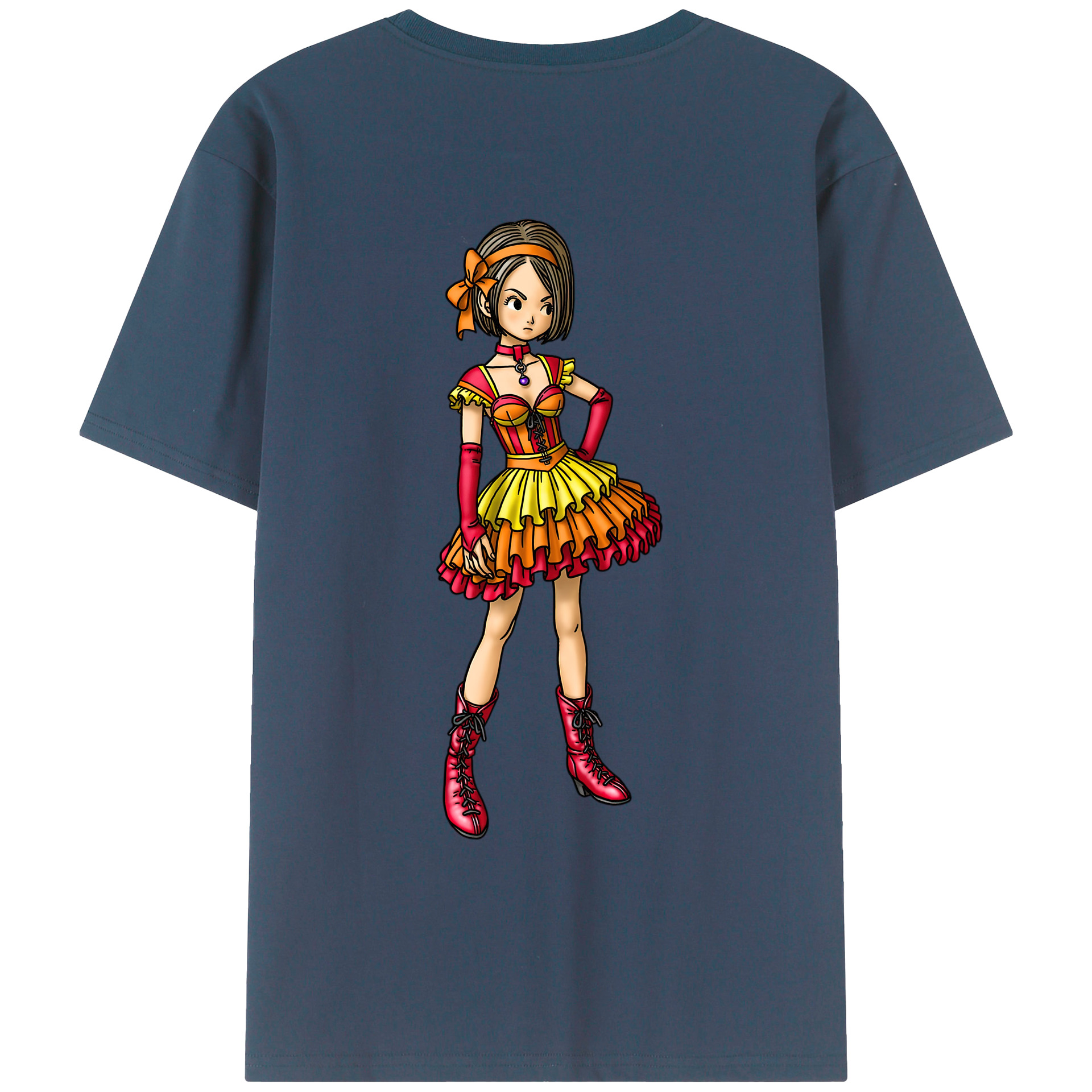 （画像用） ドラゴンクエスト Doragon Kuesuto Dragon Quest 綿100％ メンズ半袖Tシャツ（バックプリント） 通気性