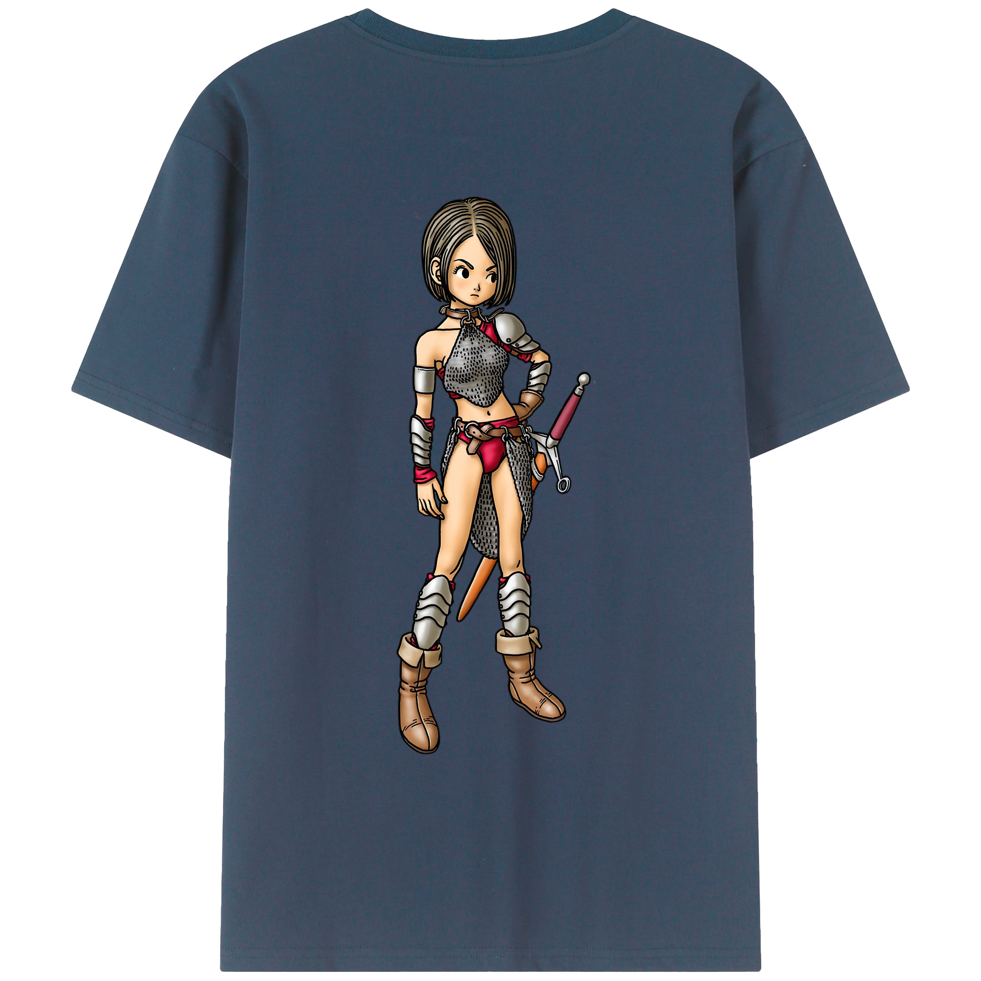 （画像用） ドラゴンクエスト Doragon Kuesuto Dragon Quest 綿100％ メンズ半袖Tシャツ（バックプリント） 通気性