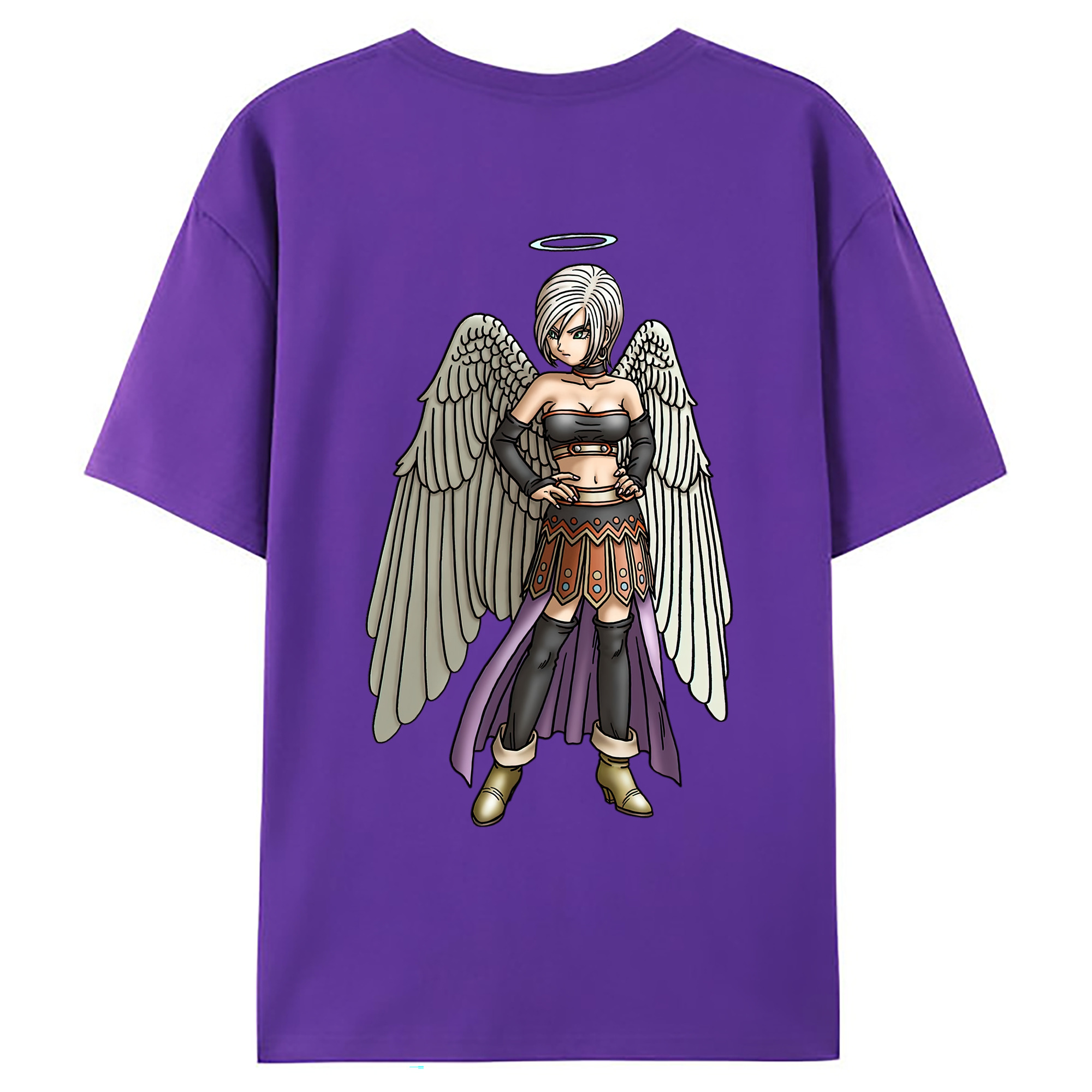 （画像用） ドラゴンクエスト Doragon Kuesuto Dragon Quest 綿100％ メンズ半袖Tシャツ（バックプリント） 通気性