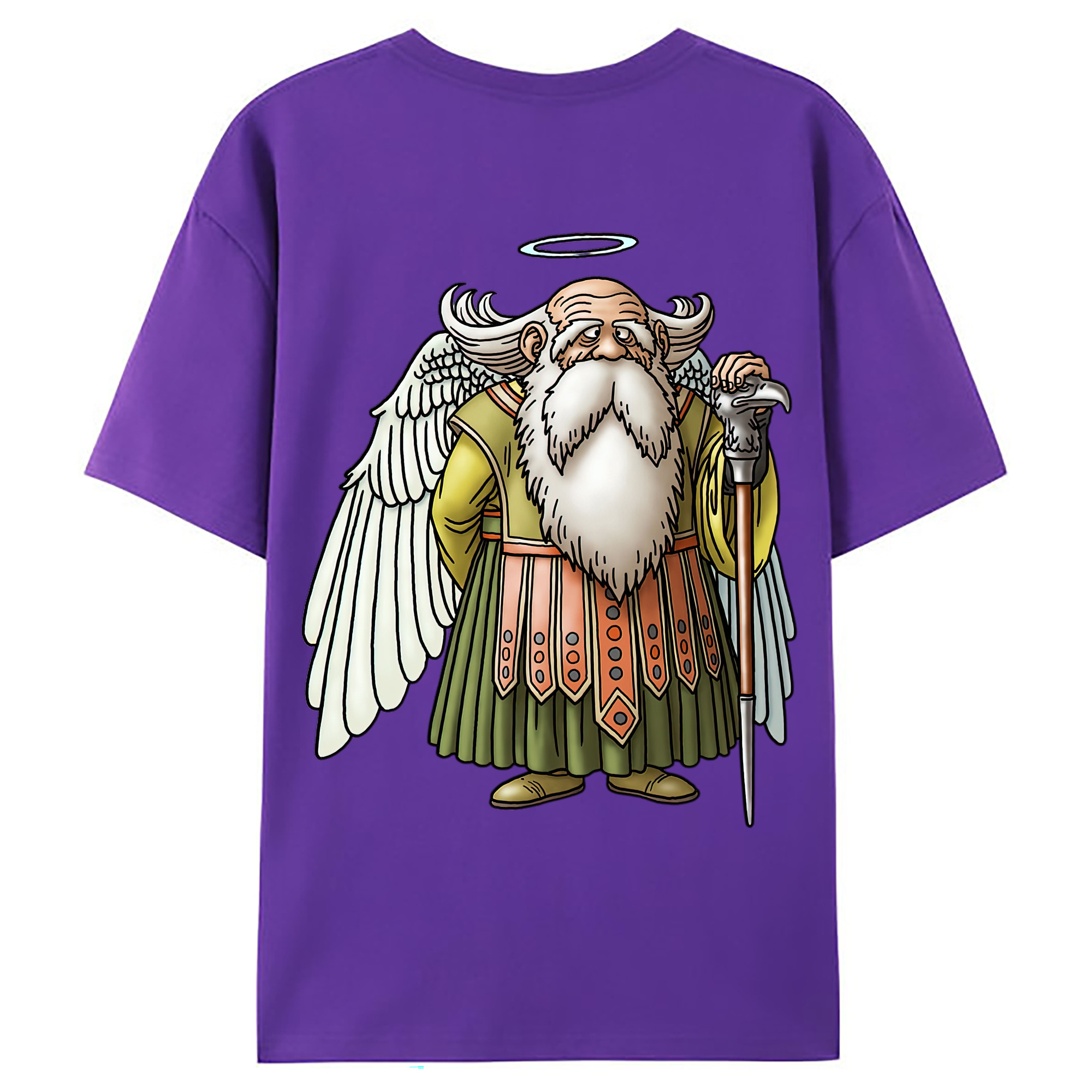 （画像用） ドラゴンクエスト Doragon Kuesuto Dragon Quest 綿100％ メンズ半袖Tシャツ（バックプリント） 通気性