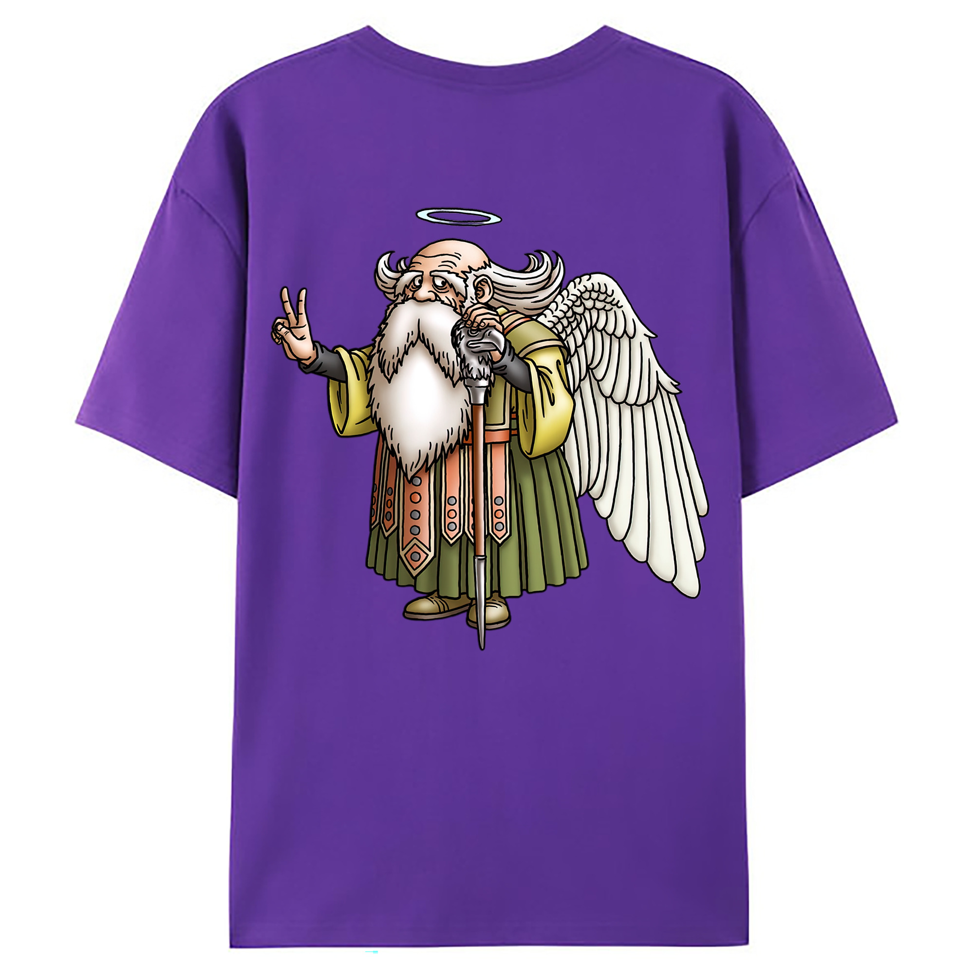 （画像用） ドラゴンクエスト Doragon Kuesuto Dragon Quest 綿100％ メンズ半袖Tシャツ（バックプリント） 通気性