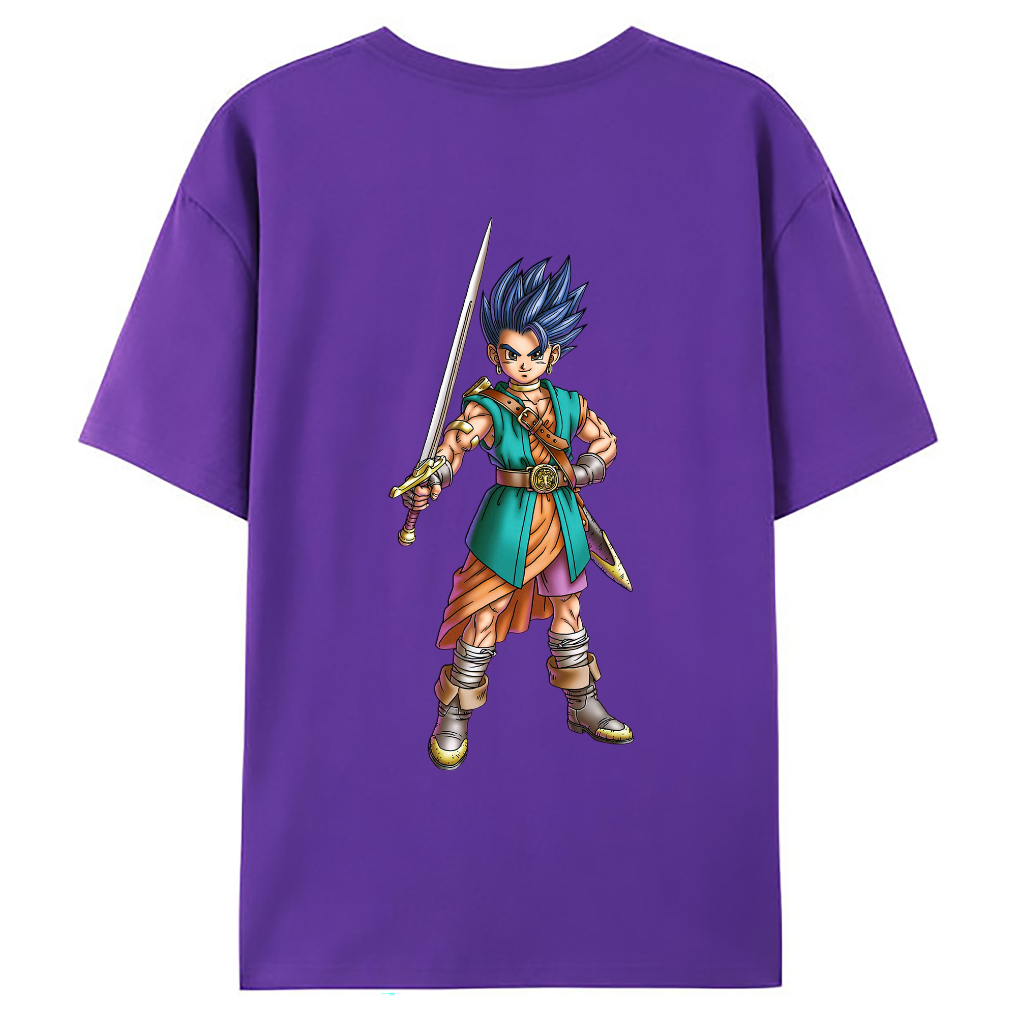 （画像用） ドラゴンクエスト Doragon Kuesuto Dragon Quest 綿100％ メンズ半袖Tシャツ（バックプリント） 通気性