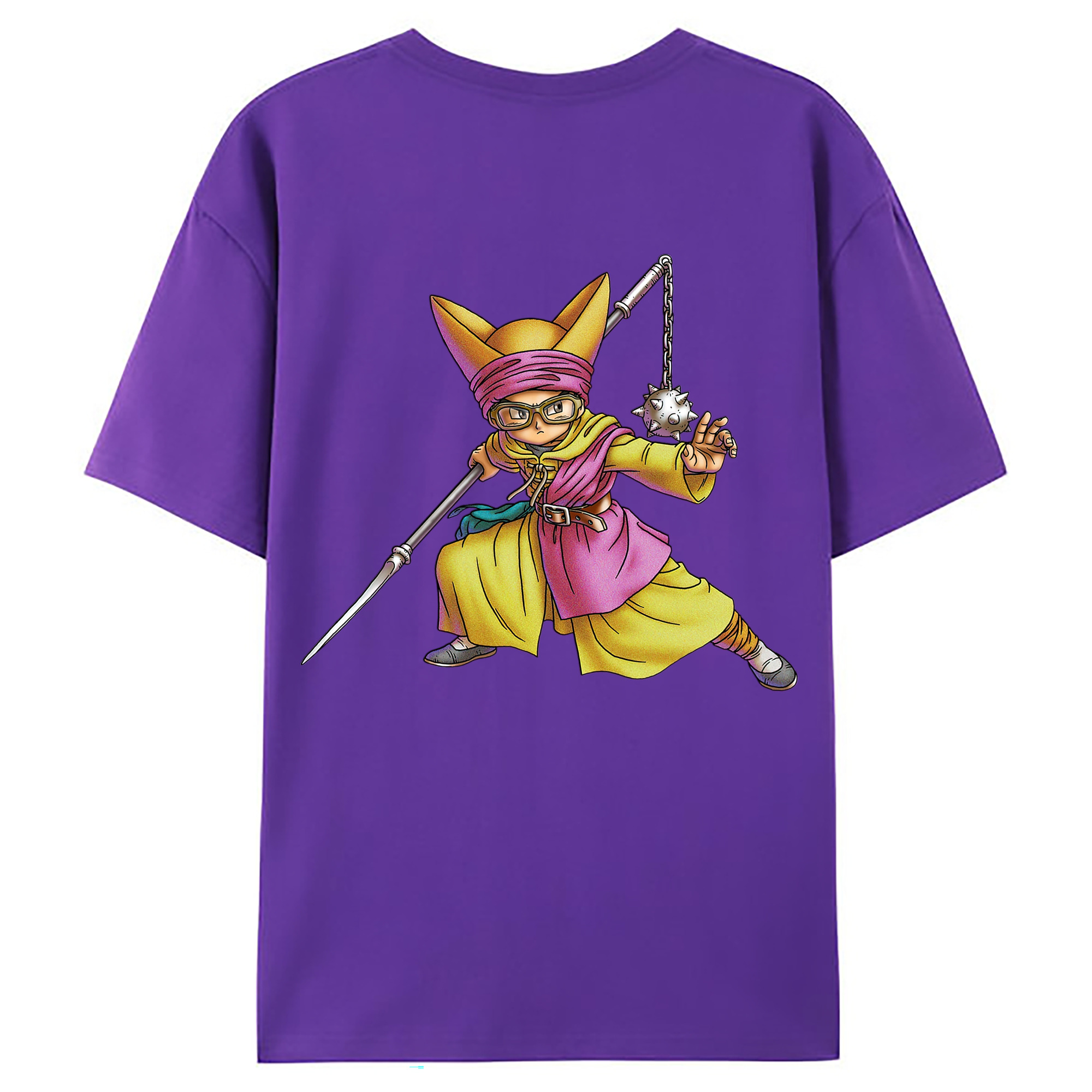 （画像用） ドラゴンクエスト Doragon Kuesuto Dragon Quest 綿100％ メンズ半袖Tシャツ（バックプリント） 通気性