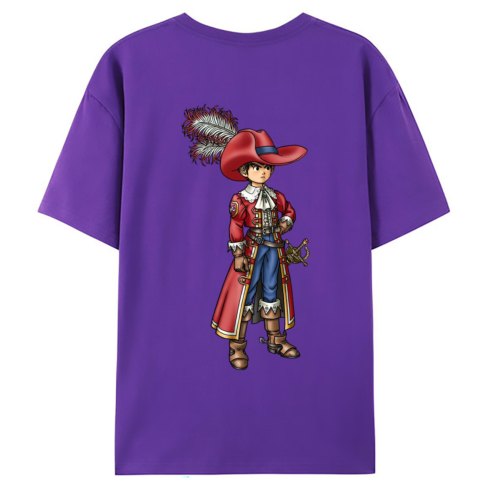 （画像用） ドラゴンクエスト Doragon Kuesuto Dragon Quest 綿100％ メンズ半袖Tシャツ（バックプリント） 通気性