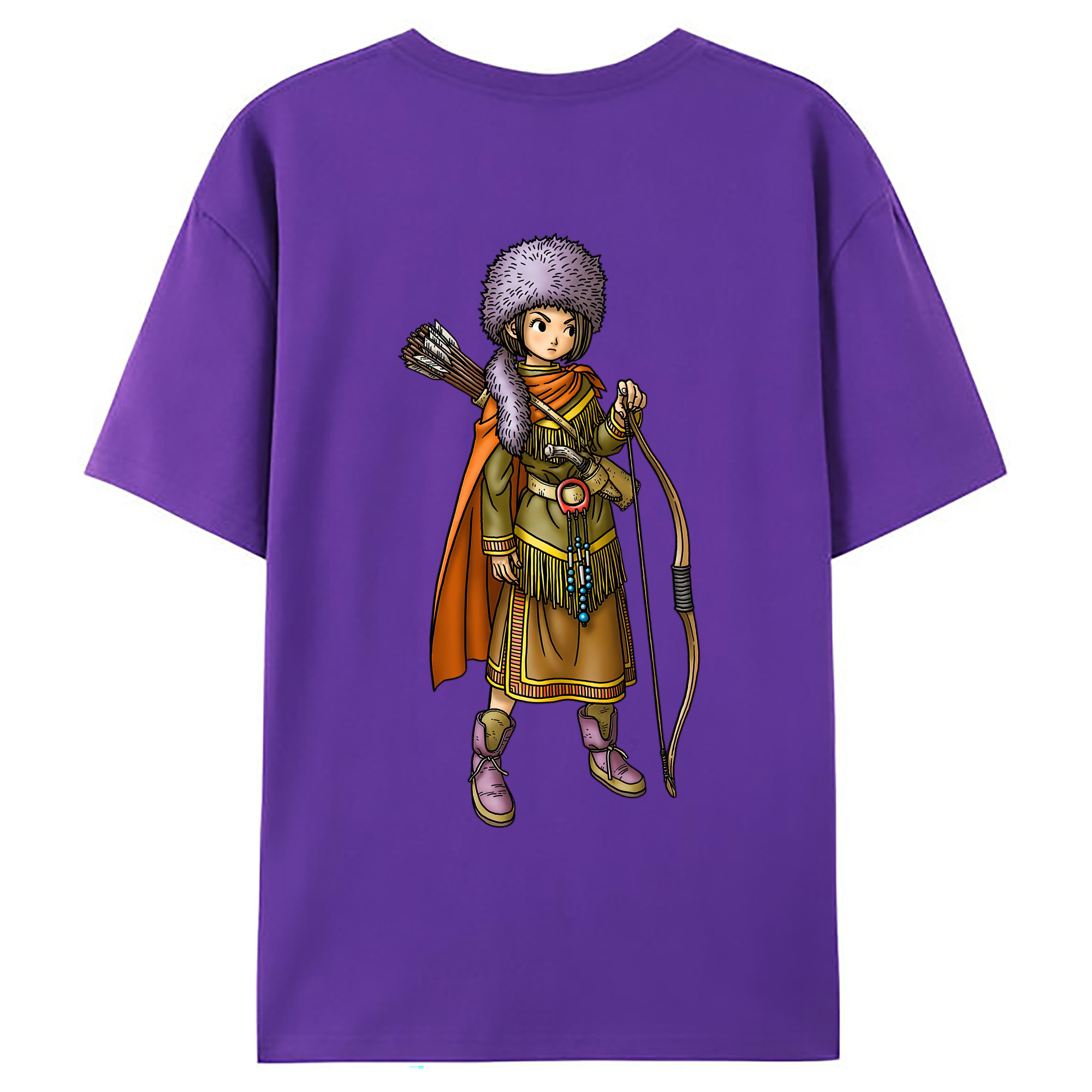（画像用） ドラゴンクエスト Doragon Kuesuto Dragon Quest 綿100％ メンズ半袖Tシャツ（バックプリント） 通気性