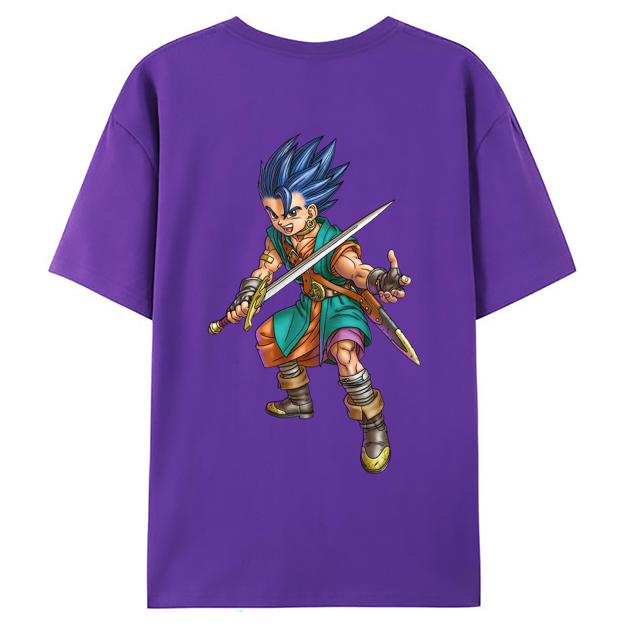 （画像用） ドラゴンクエスト Doragon Kuesuto Dragon Quest 綿100％ メンズ半袖Tシャツ（バックプリント） 通気性
