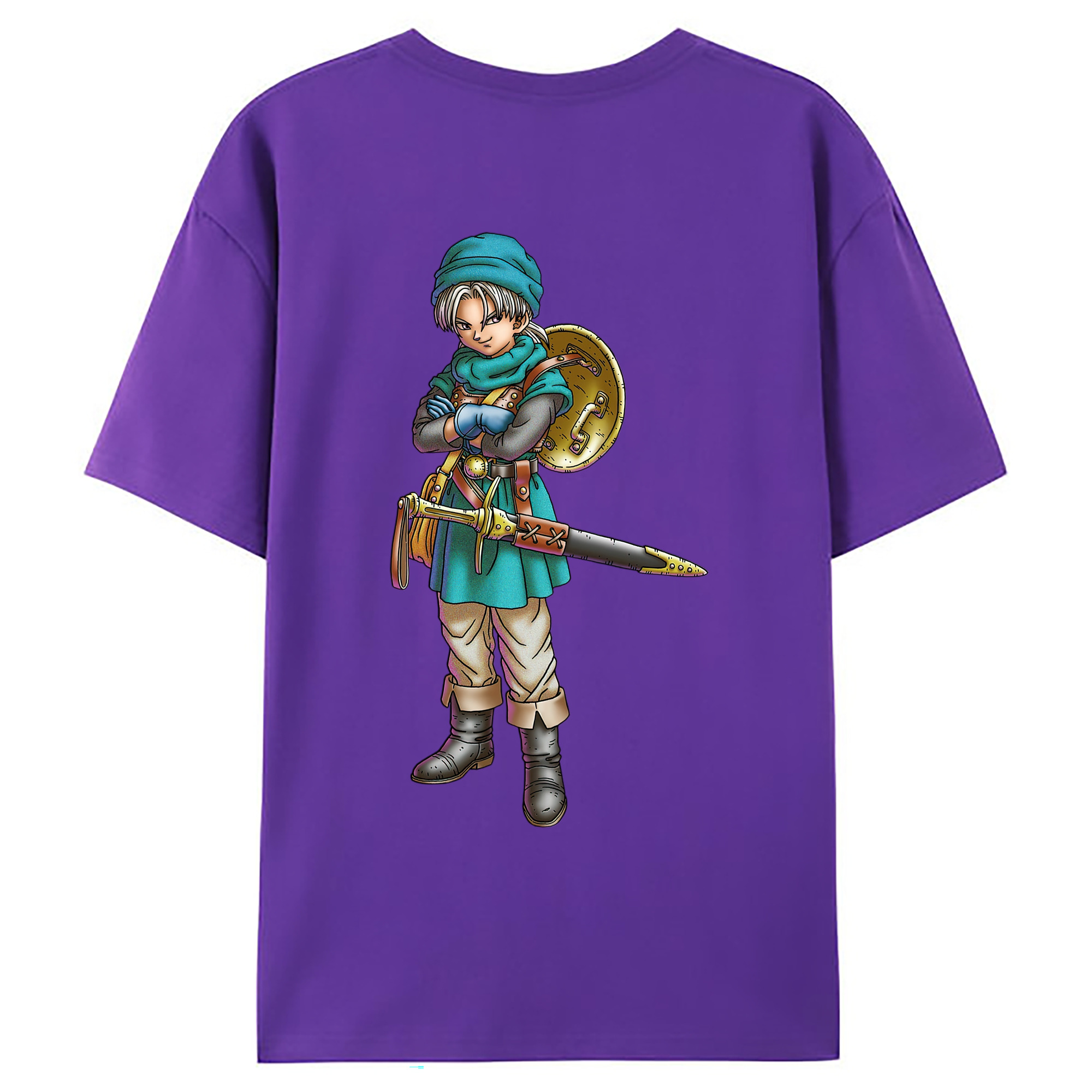 （画像用） ドラゴンクエスト Doragon Kuesuto Dragon Quest 綿100％ メンズ半袖Tシャツ（バックプリント） 通気性