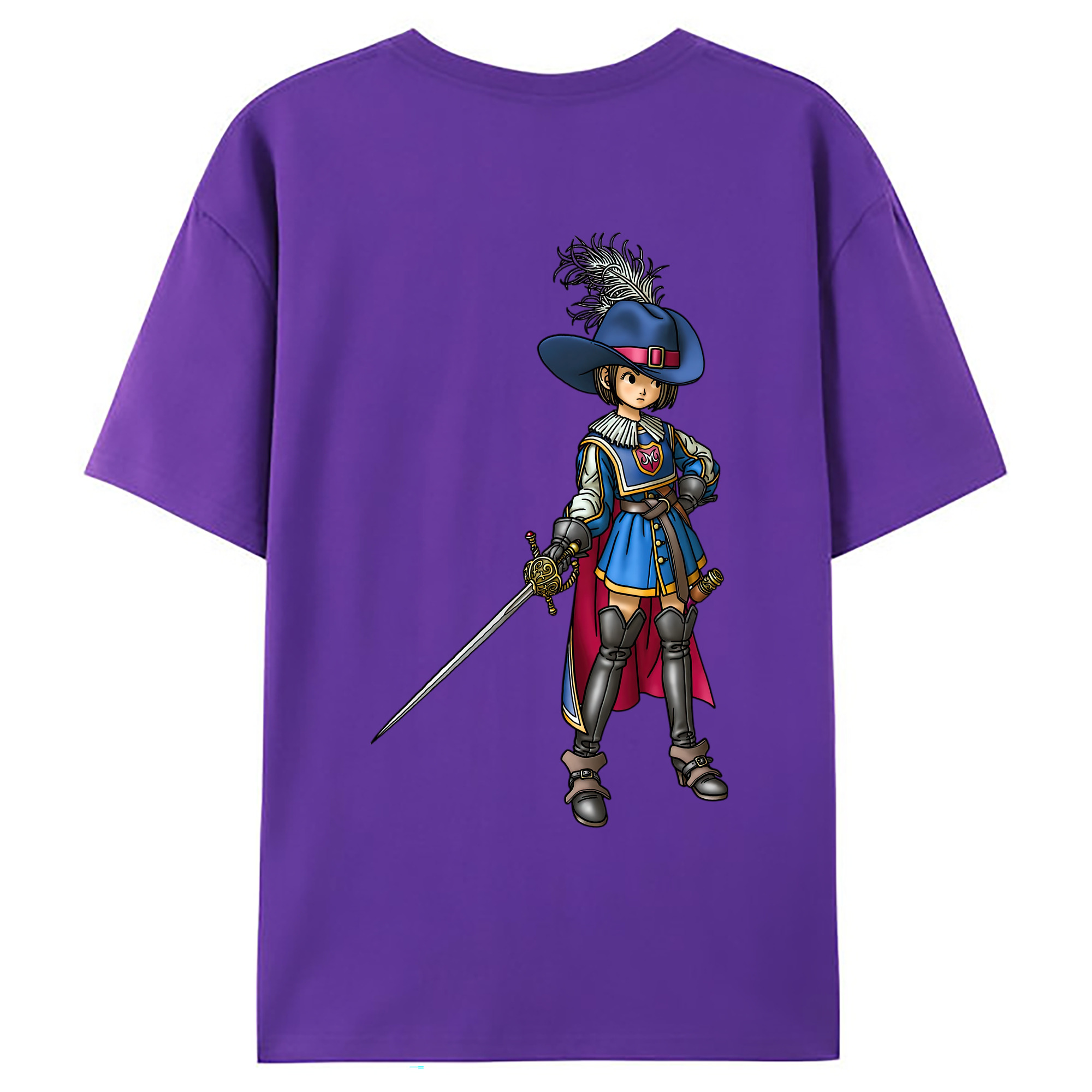 （画像用） ドラゴンクエスト Doragon Kuesuto Dragon Quest 綿100％ メンズ半袖Tシャツ（バックプリント） 通気性