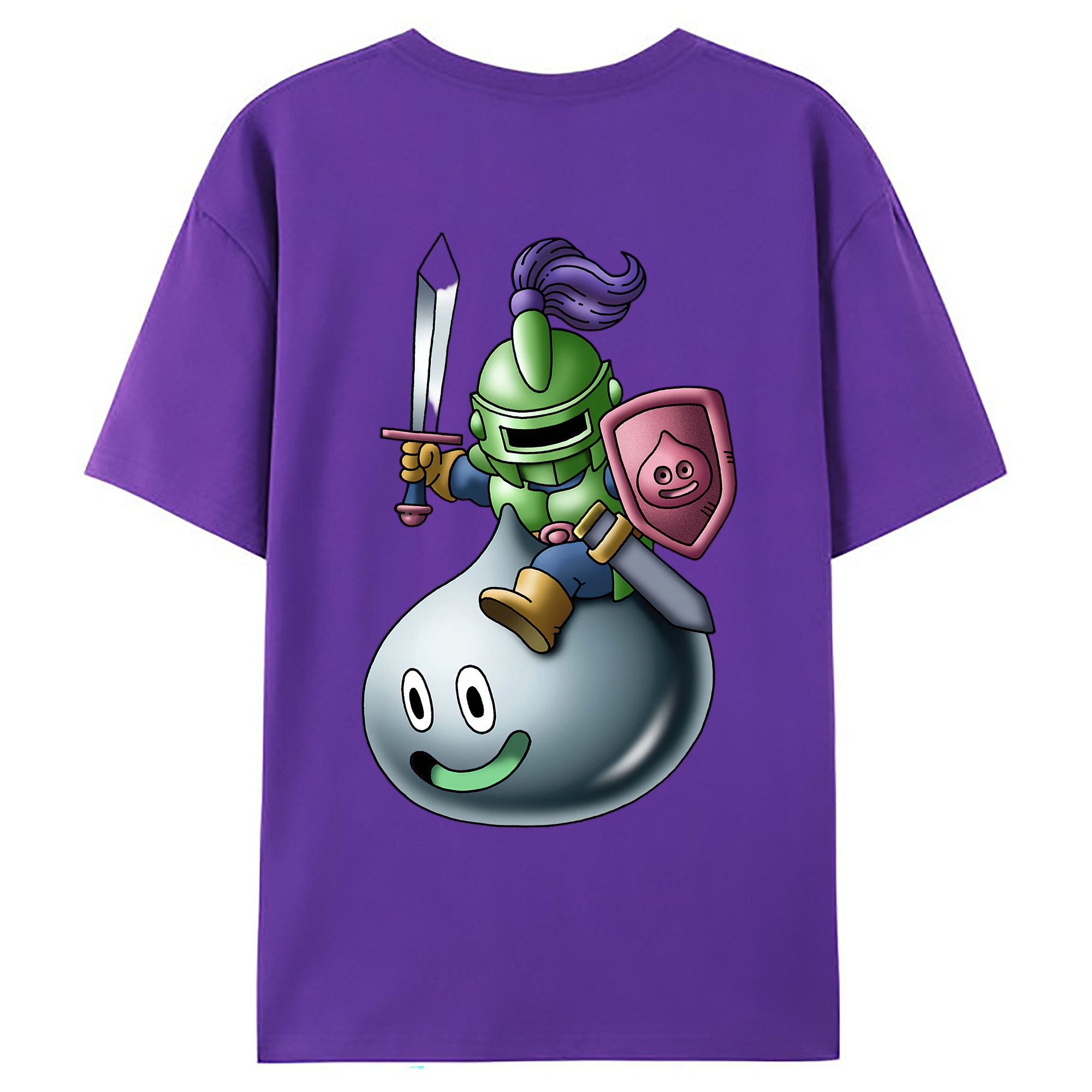 （画像用） ドラゴンクエスト Doragon Kuesuto Dragon Quest 綿100％ メンズ半袖Tシャツ（バックプリント） 通気性