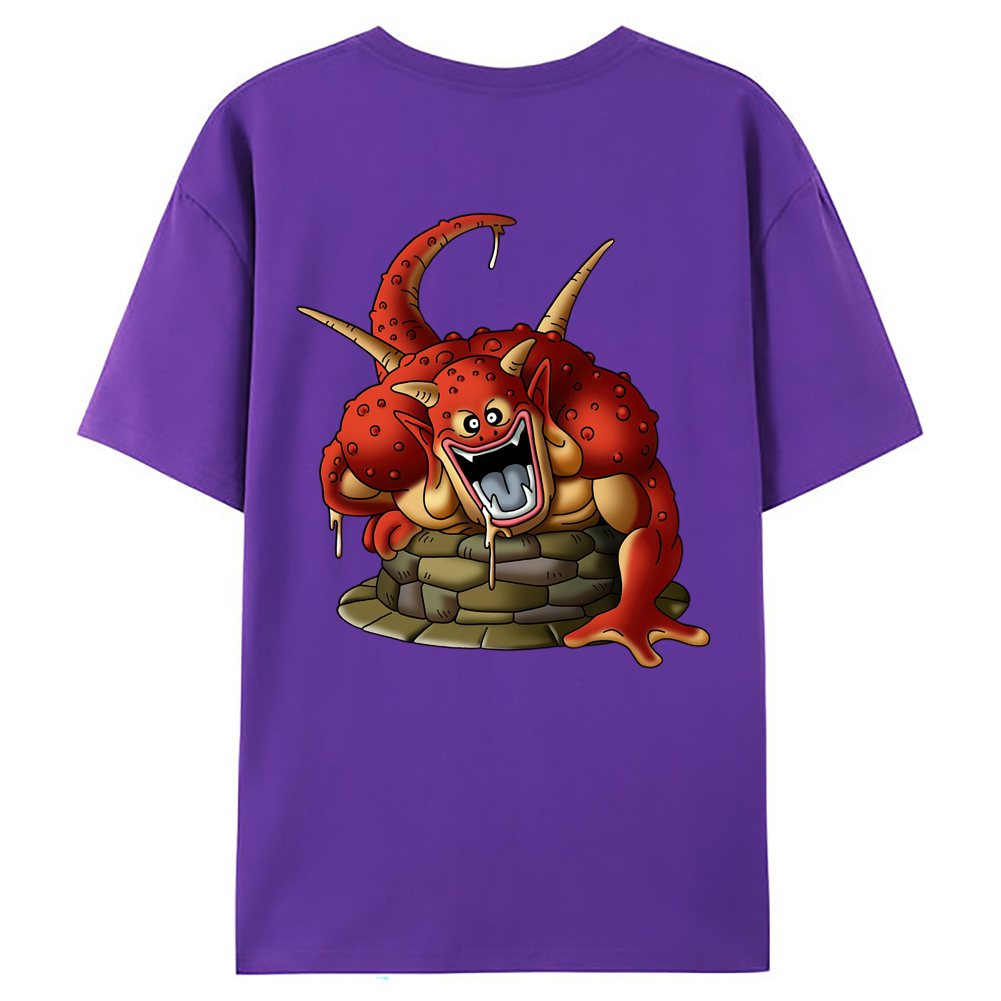 （画像用） ドラゴンクエスト Doragon Kuesuto Dragon Quest 綿100％ メンズ半袖Tシャツ（バックプリント） 通気性