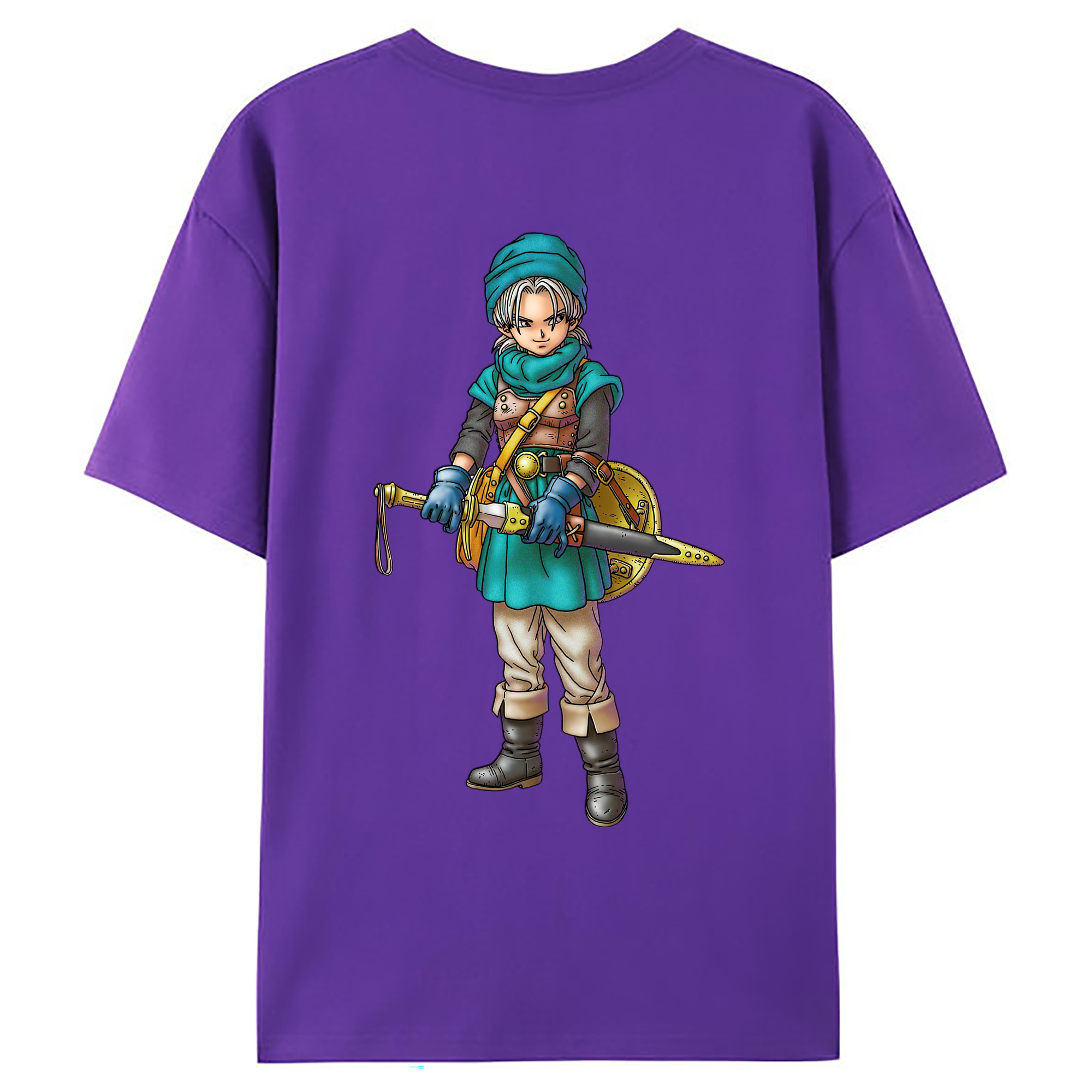 （画像用） ドラゴンクエスト Doragon Kuesuto Dragon Quest 綿100％ メンズ半袖Tシャツ（バックプリント） 通気性