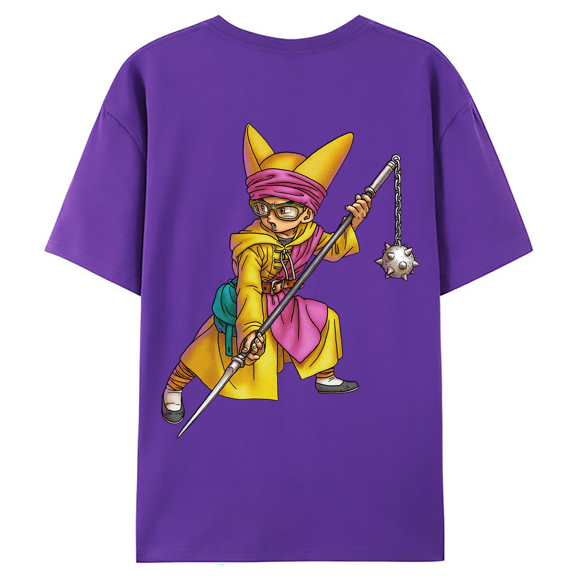 （画像用） ドラゴンクエスト Doragon Kuesuto Dragon Quest 綿100％ メンズ半袖Tシャツ（バックプリント） 通気性