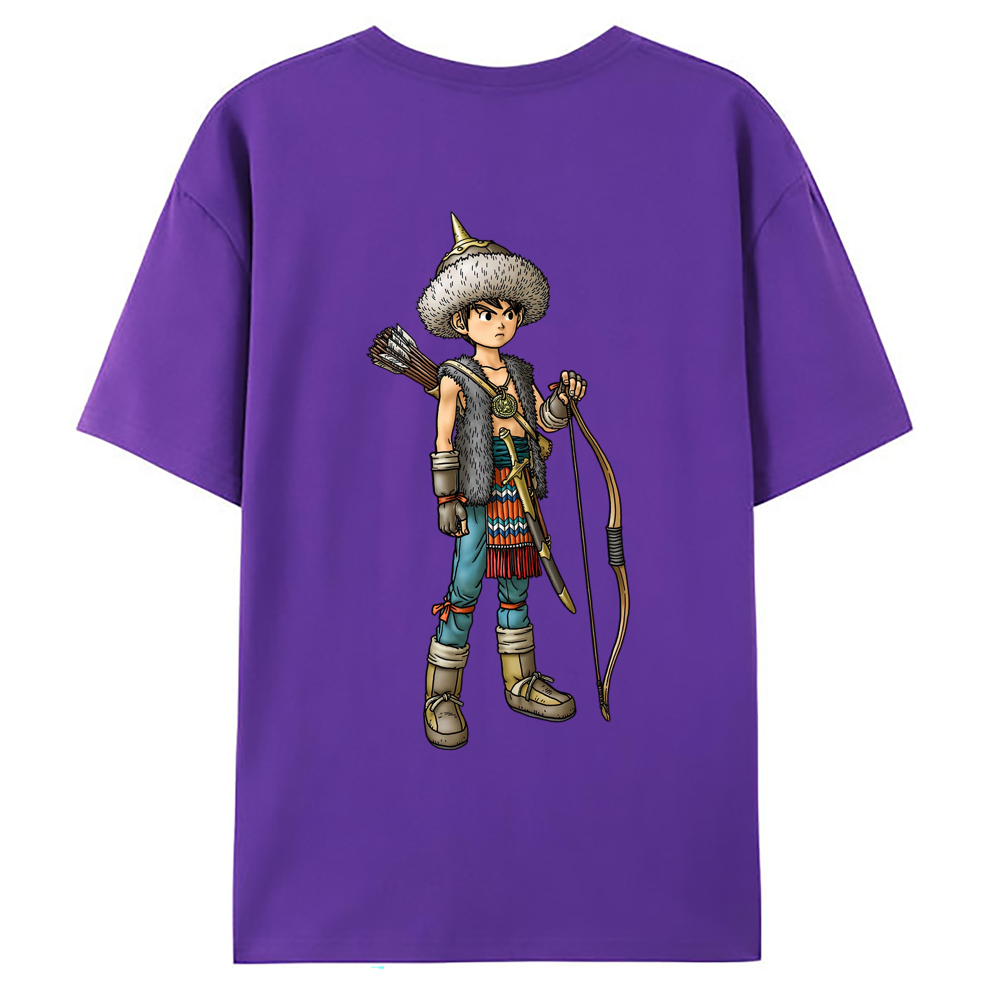 （画像用） ドラゴンクエスト Doragon Kuesuto Dragon Quest 綿100％ メンズ半袖Tシャツ（バックプリント） 通気性