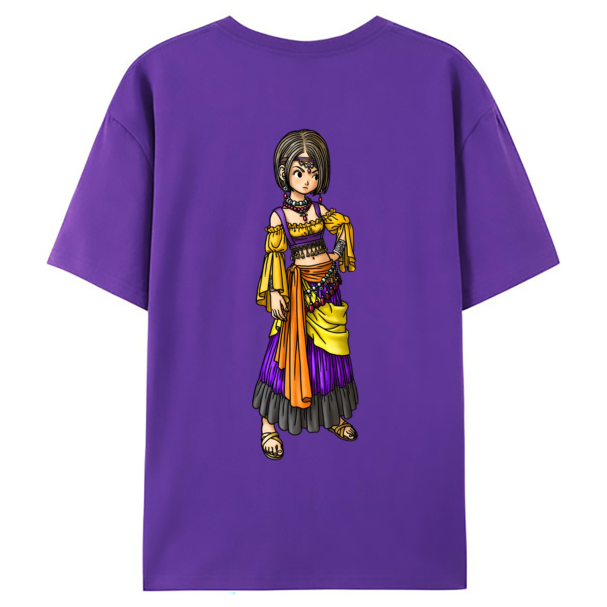 （画像用） ドラゴンクエスト Doragon Kuesuto Dragon Quest 綿100％ メンズ半袖Tシャツ（バックプリント） 通気性