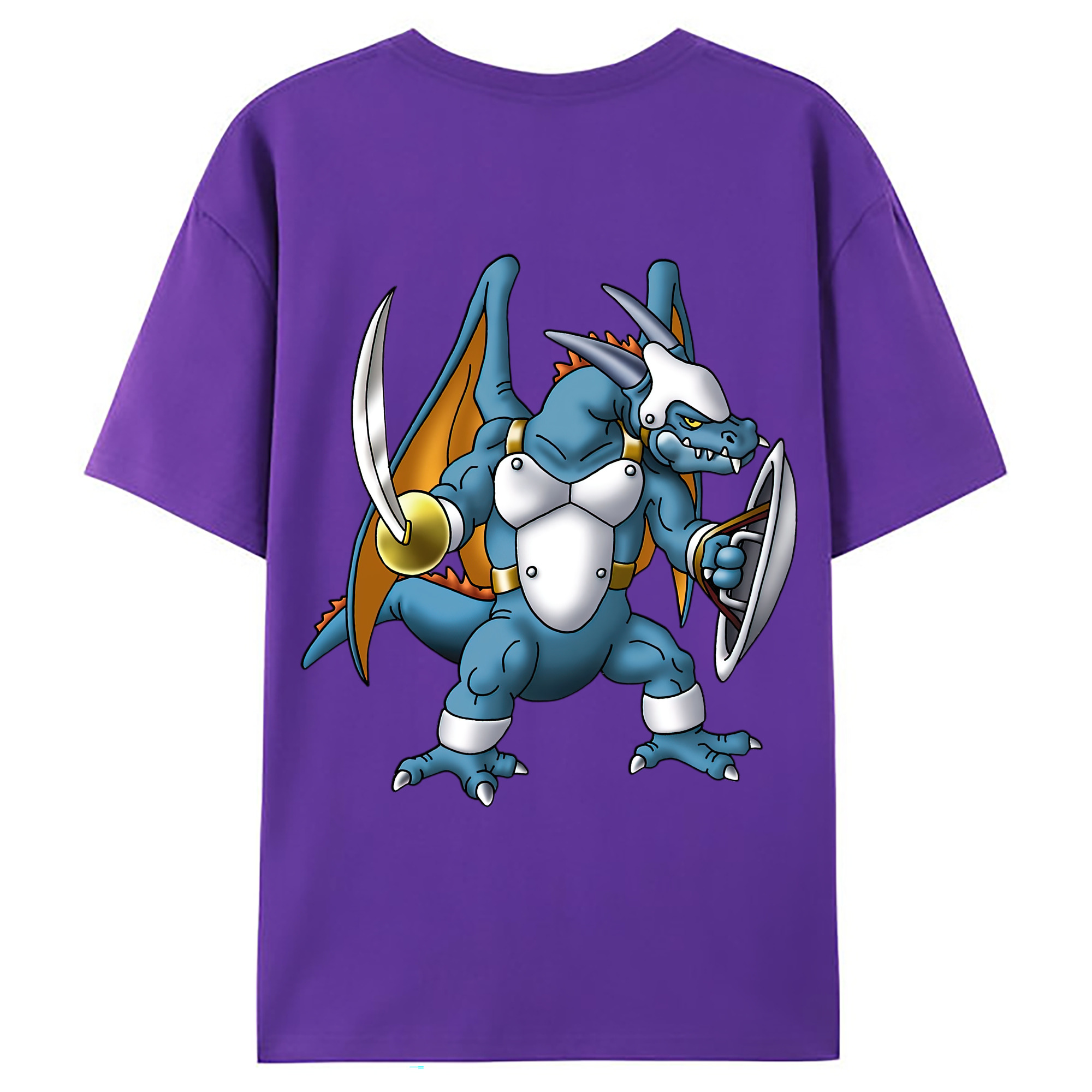 （画像用） ドラゴンクエスト Doragon Kuesuto Dragon Quest 綿100％ メンズ半袖Tシャツ（バックプリント） 通気性