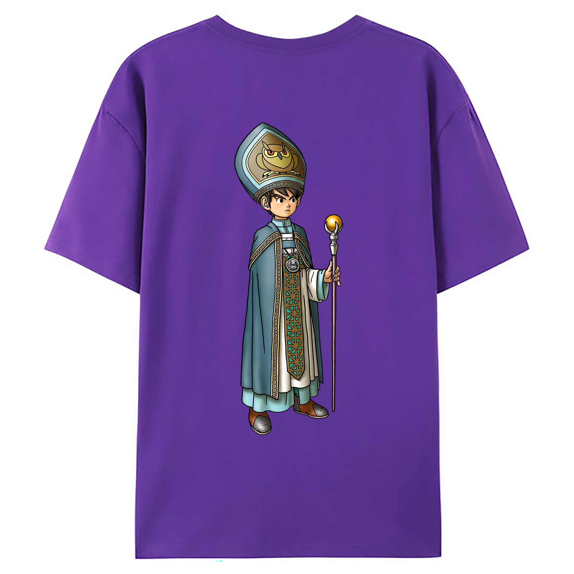 （画像用） ドラゴンクエスト Doragon Kuesuto Dragon Quest 綿100％ メンズ半袖Tシャツ（バックプリント） 通気性