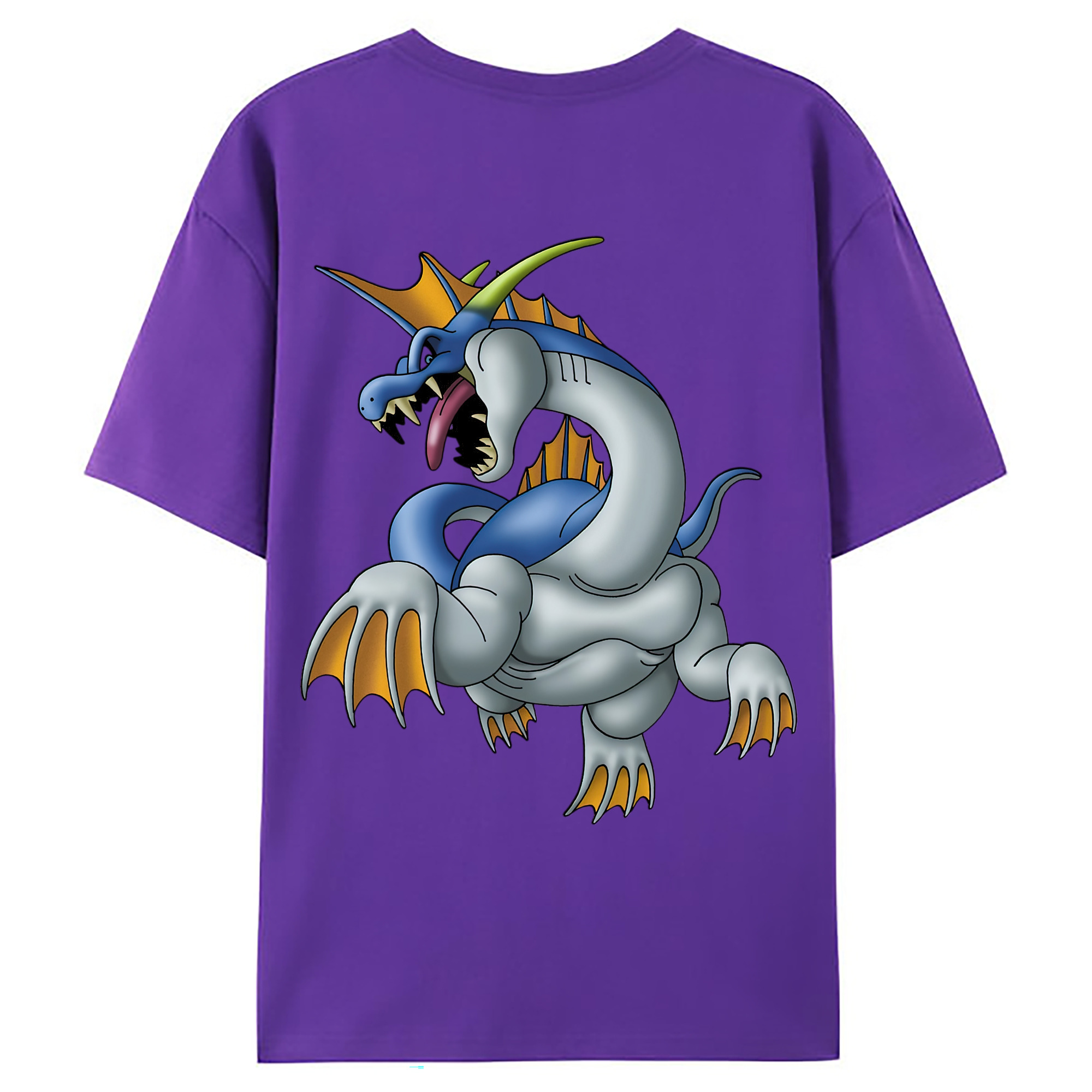 （画像用） ドラゴンクエスト Doragon Kuesuto Dragon Quest 綿100％ メンズ半袖Tシャツ（バックプリント） 通気性