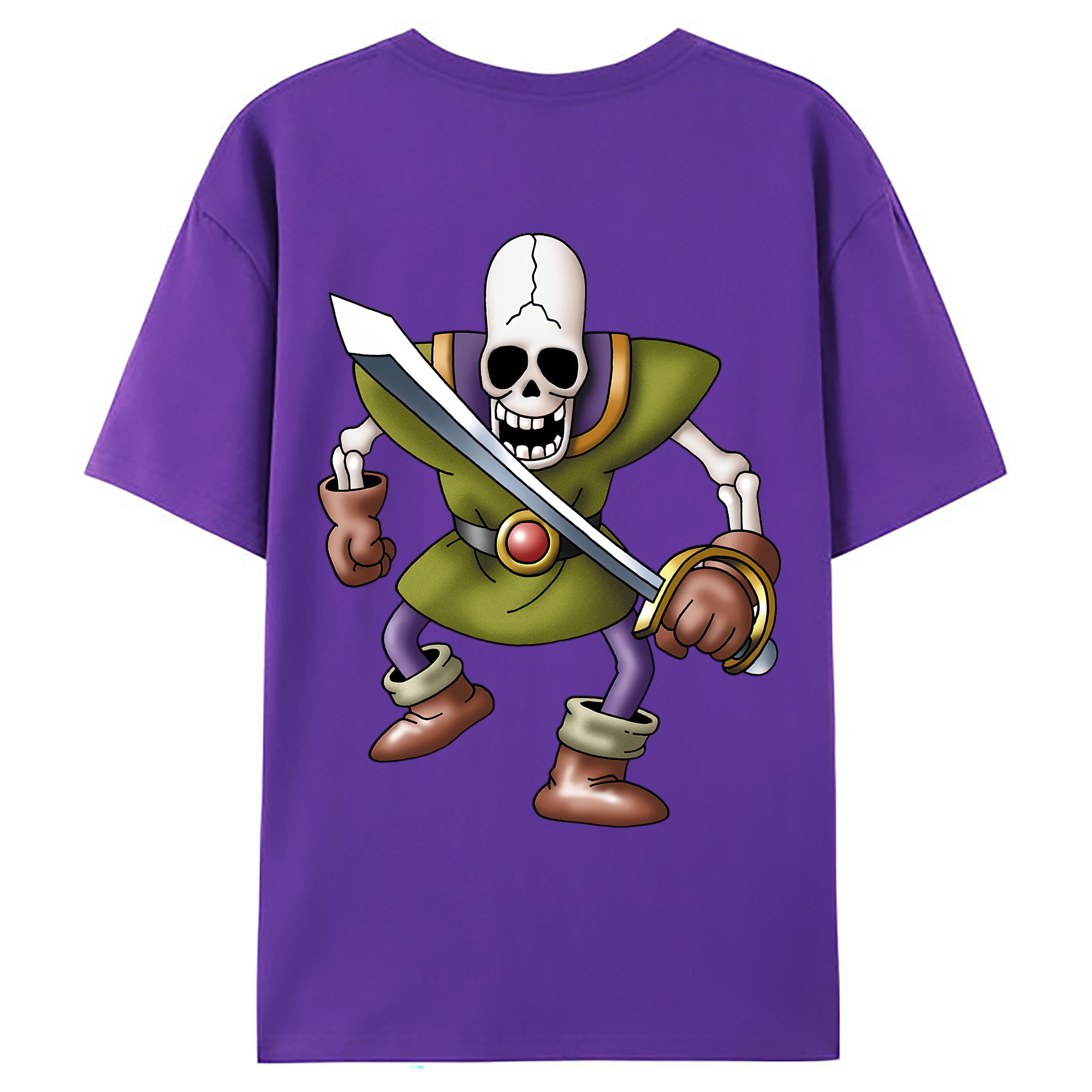 （画像用） ドラゴンクエスト Doragon Kuesuto Dragon Quest 綿100％ メンズ半袖Tシャツ（バックプリント） 通気性